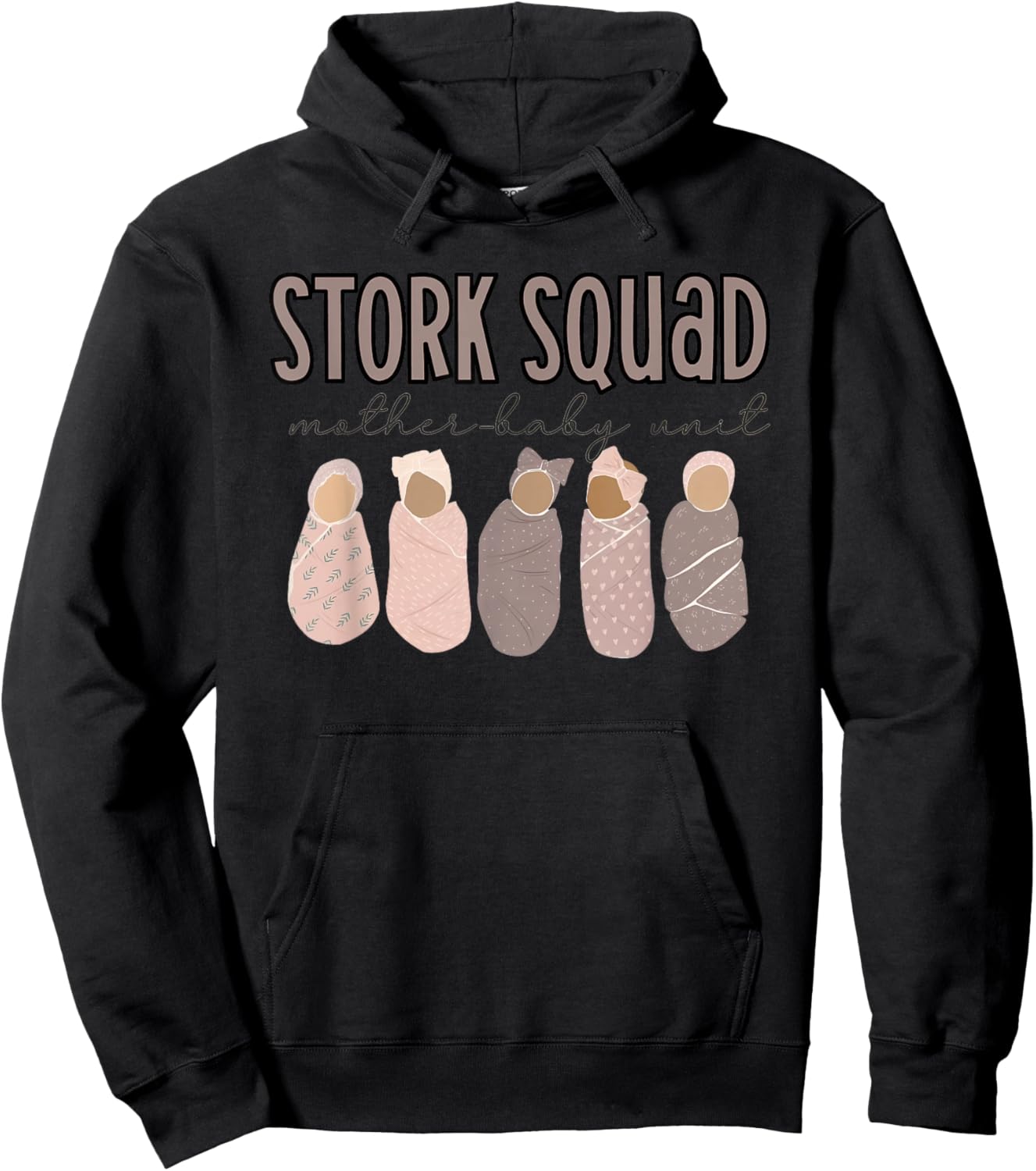 Stork Squad Mother-Baby Unit Mother Baby Nurse Postpartum Hoodie - Hoodie | Black