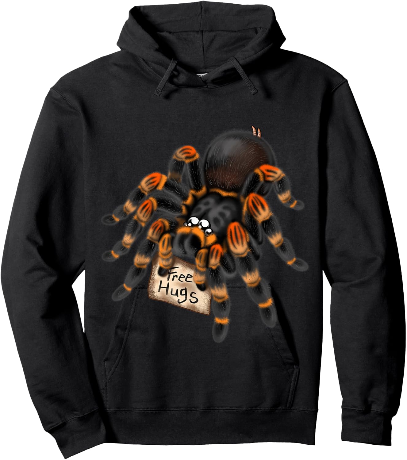 Red Orange Knee Tarantula Spider Hugs Hoodie - Hoodie | Black