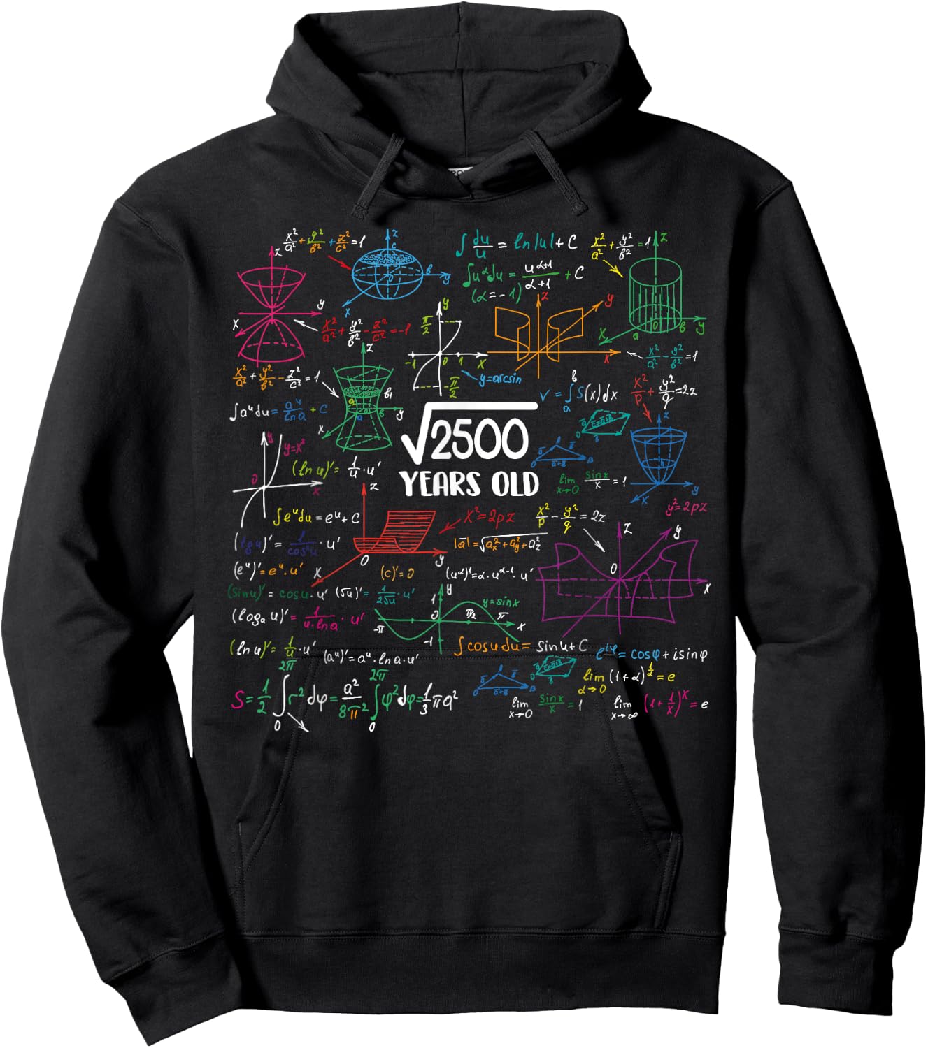 Square Root of 2500 - 50 Year Old Math Lovers 50th Birthday Hoodie - Hoodie | Black
