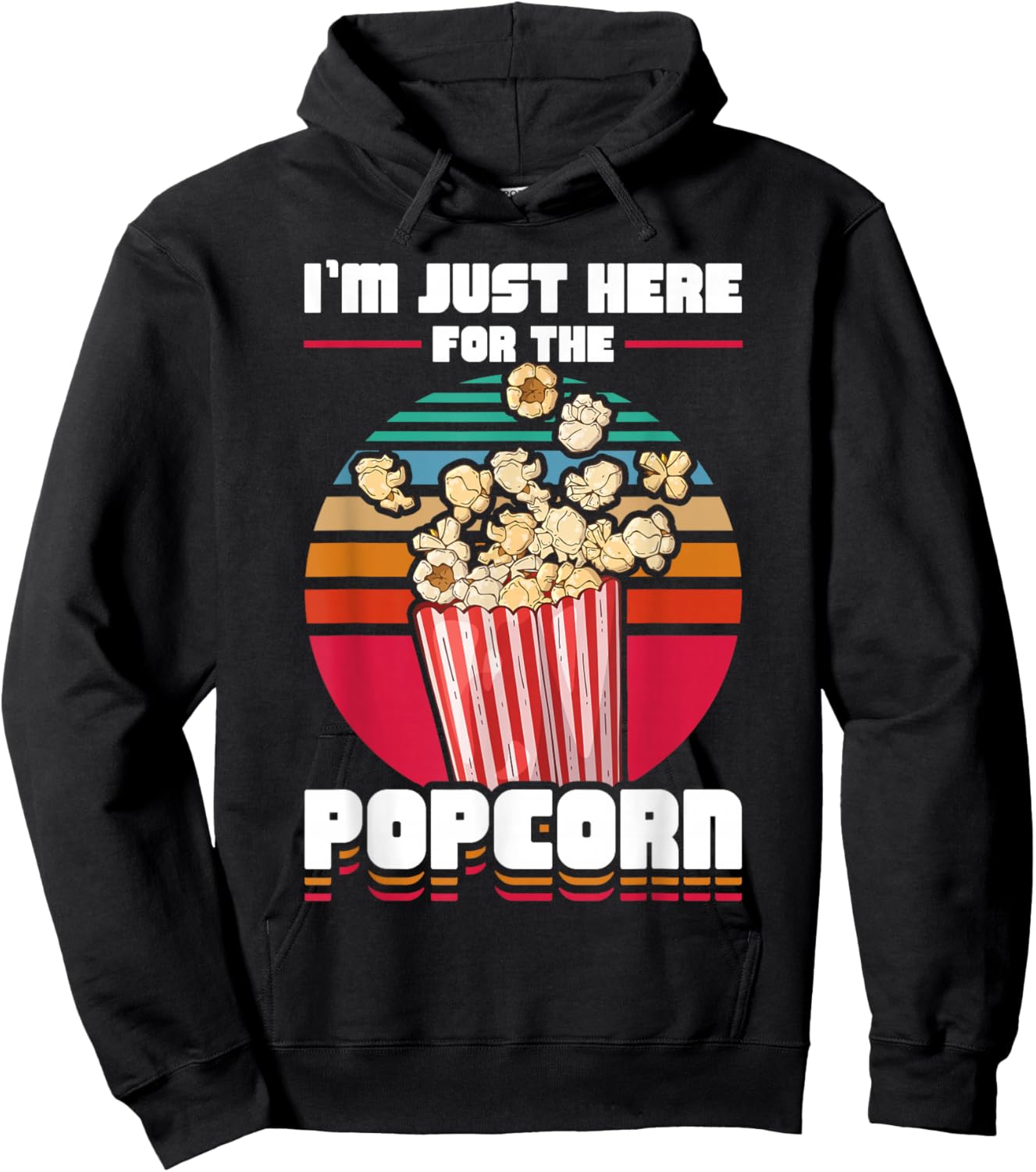 Im Just Here For The Popcorn Hoodie - Hoodie | Black