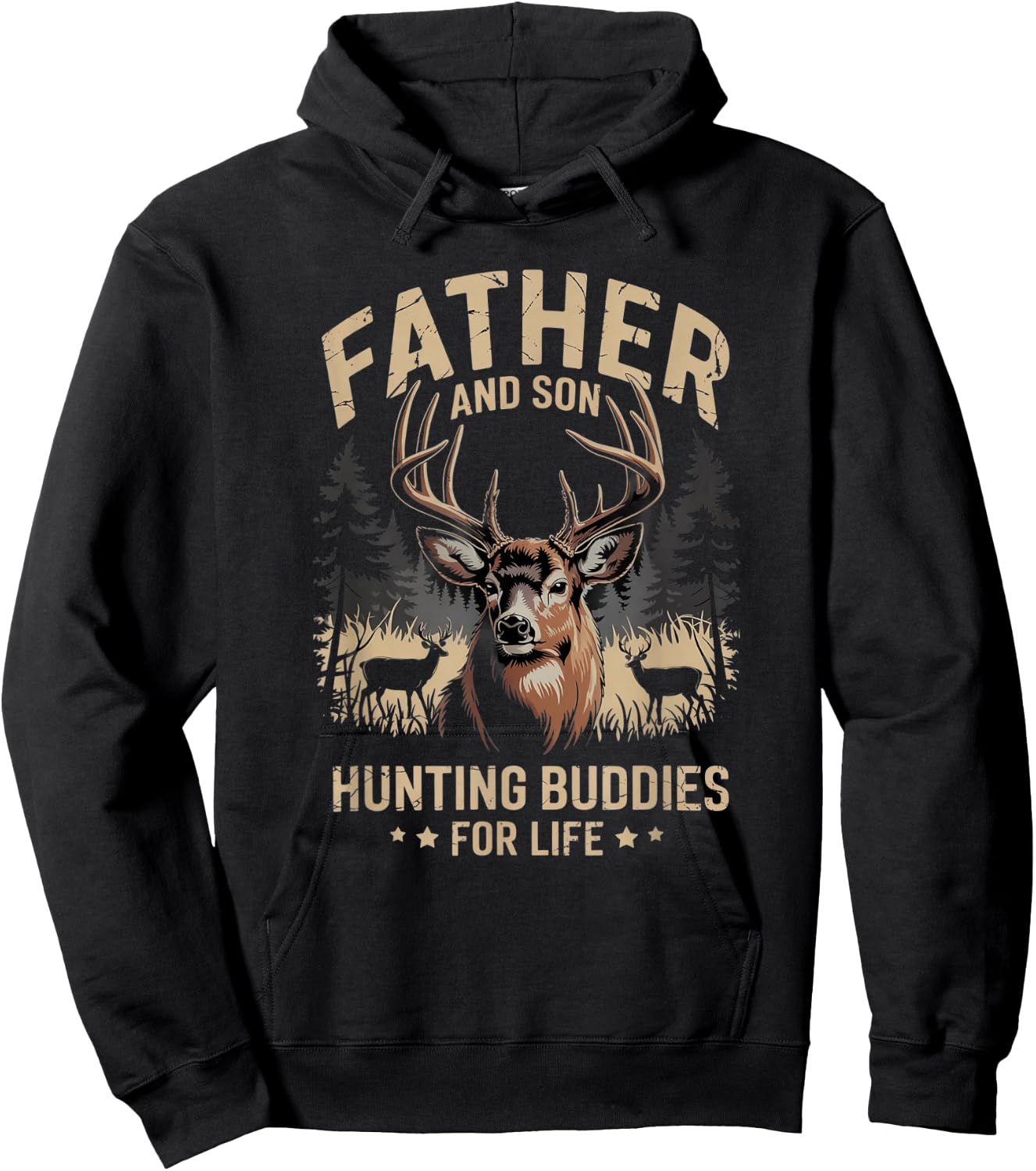 Father and Son Hunting Buddies for Life Deer Hunting DAD Hoodie - Hoodie | Black