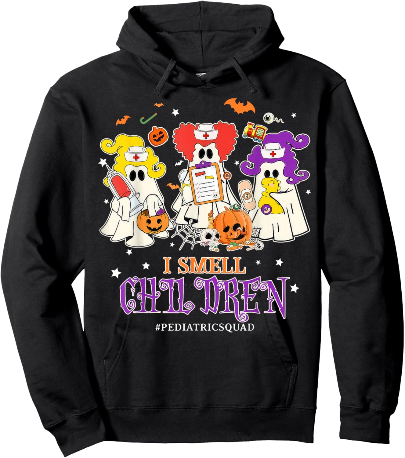I Smell Children Funny Witch Halloween Pediatrics Nurse Hoodie - Hoodie | Black