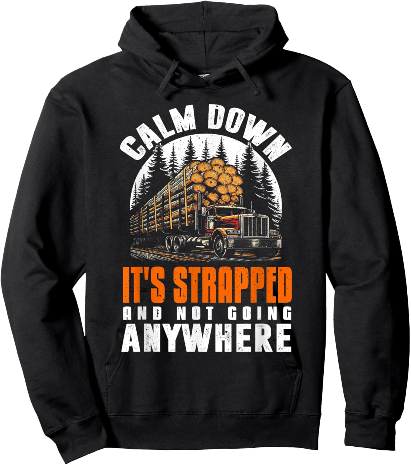 Log Truck Driver Timber Lorry Funny Logging Truck Hoodie - Hoodie | Black