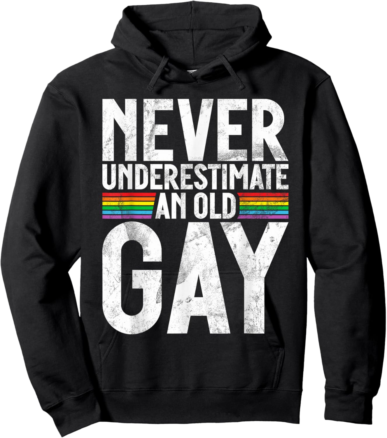 Never underestimate an old Gay Hoodie - Hoodie | Black