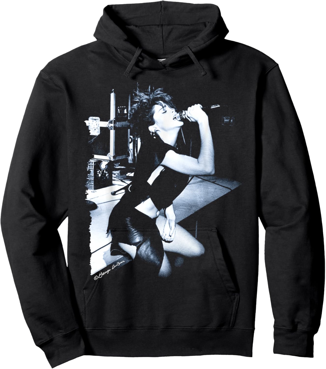 Madonna Early Live Performance B&W Photo By George DuBose Hoodie - Hoodie | Black