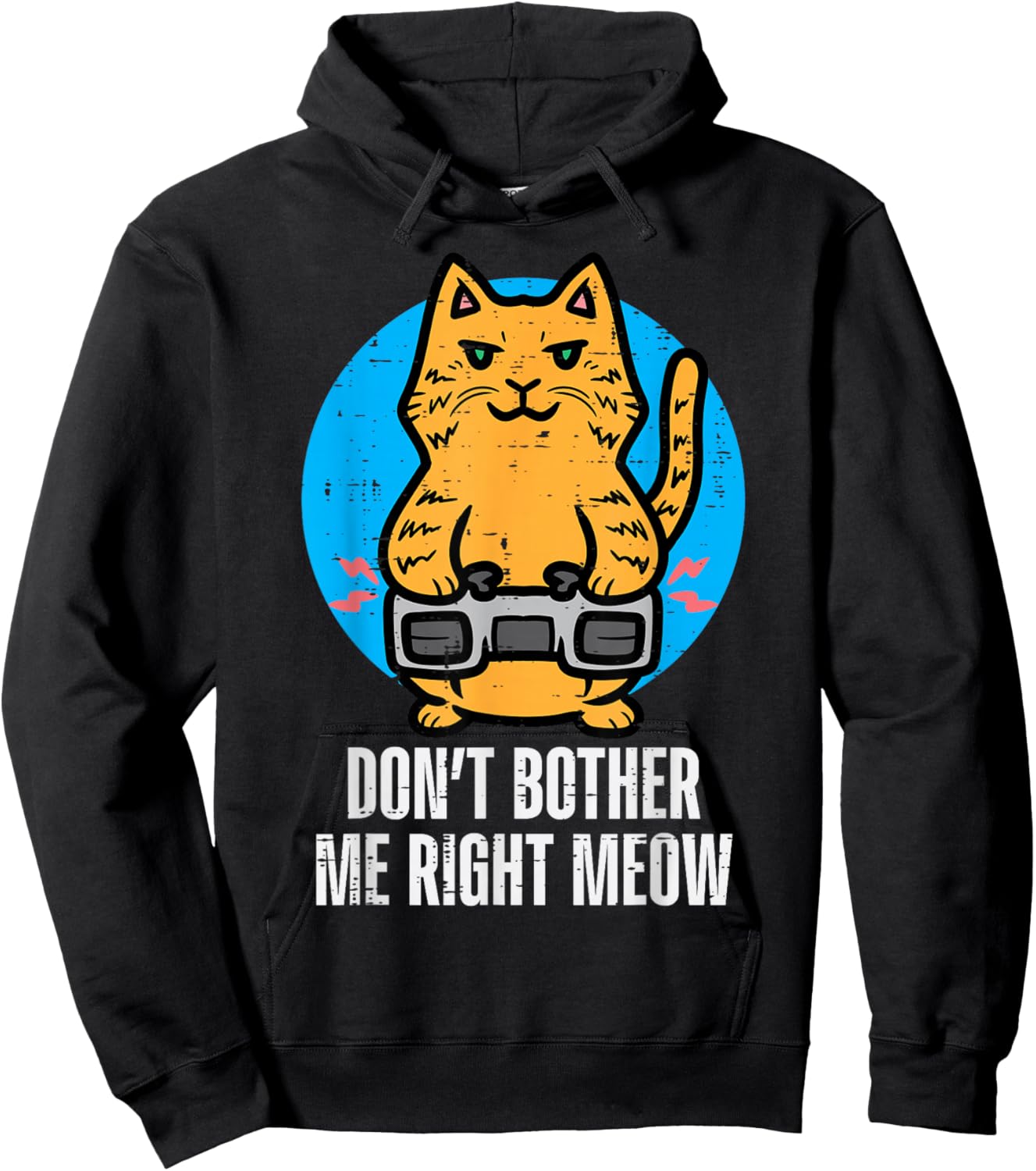 Gamer Cat Dont Bother Me Meow Funny Gaming Men Boys Kids Hoodie - Hoodie | Black