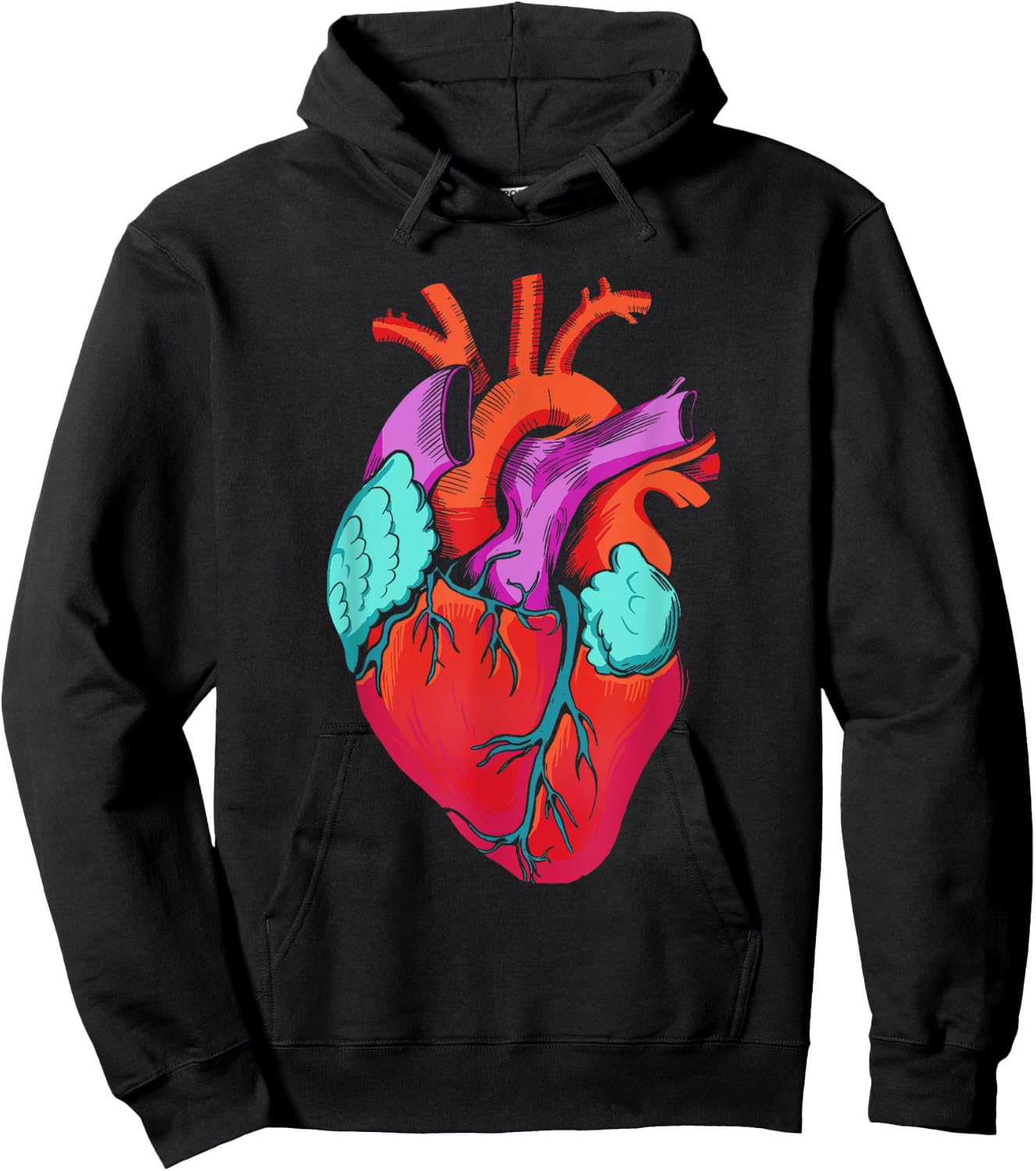 Anatomical Heart Vintage Heart Anatomy Hoodie - Hoodie | Black