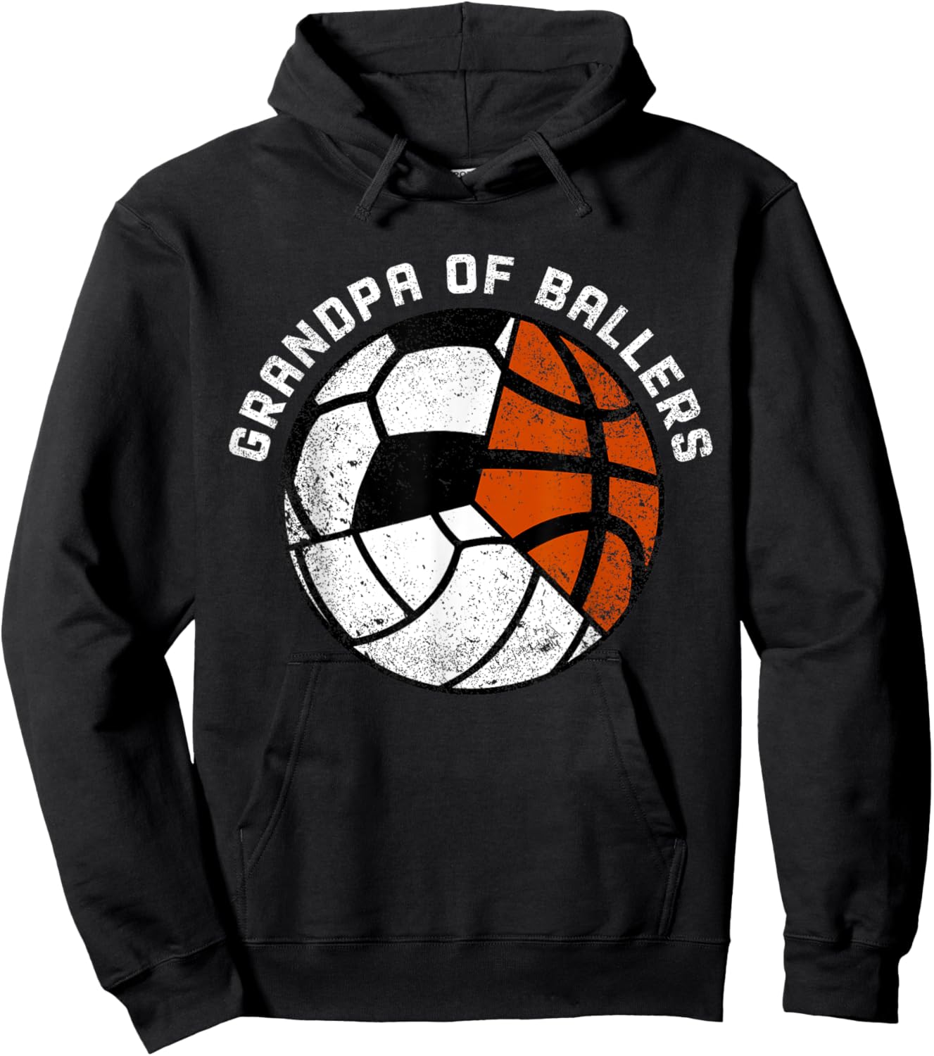 Grandpa Of Ballers Funny Volleyball Soccer Basketball Hoodie - Hoodie | Black
