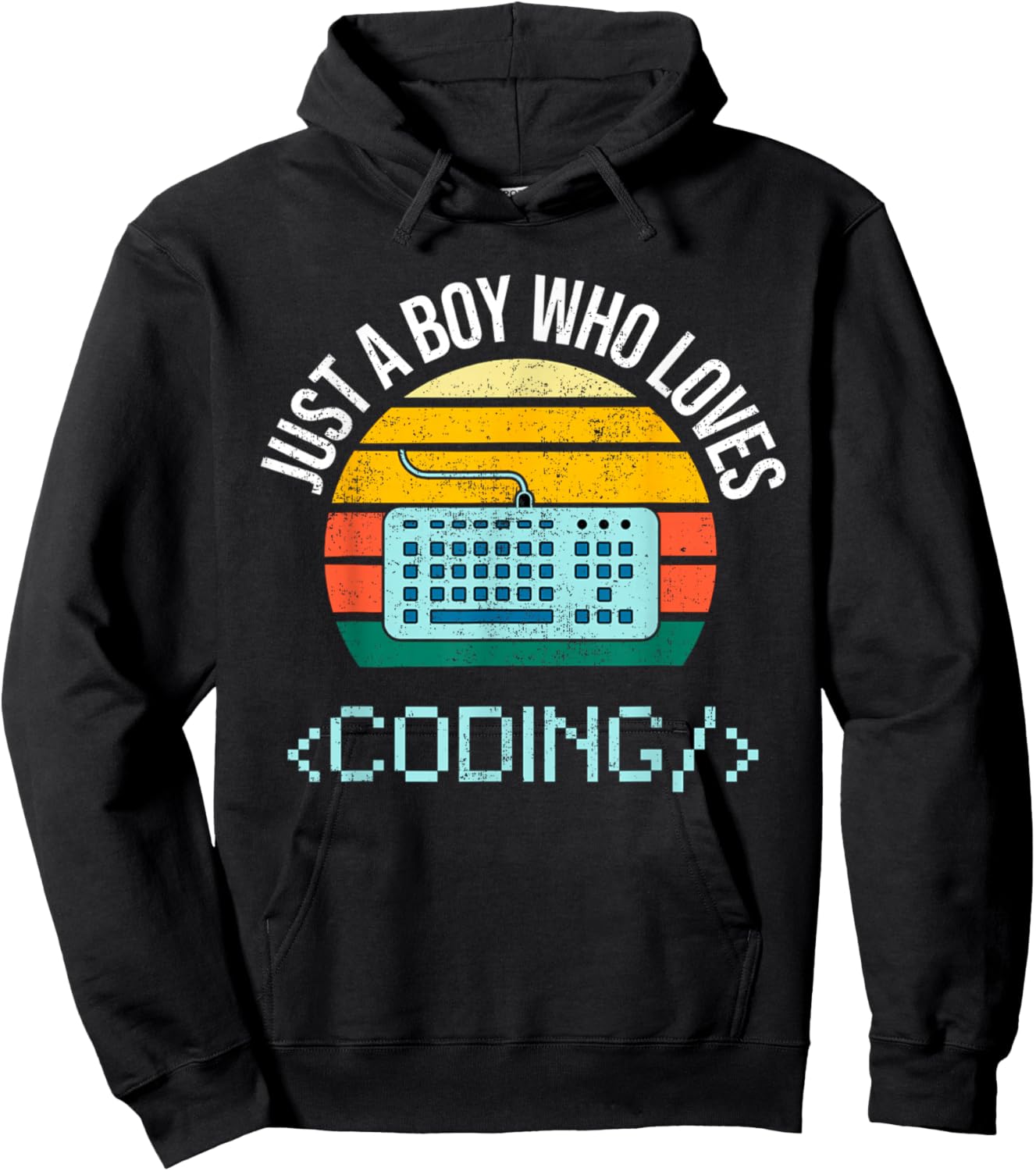 Just A Boy Who Loves Coding Computer Funny Hoodie - Hoodie | Black