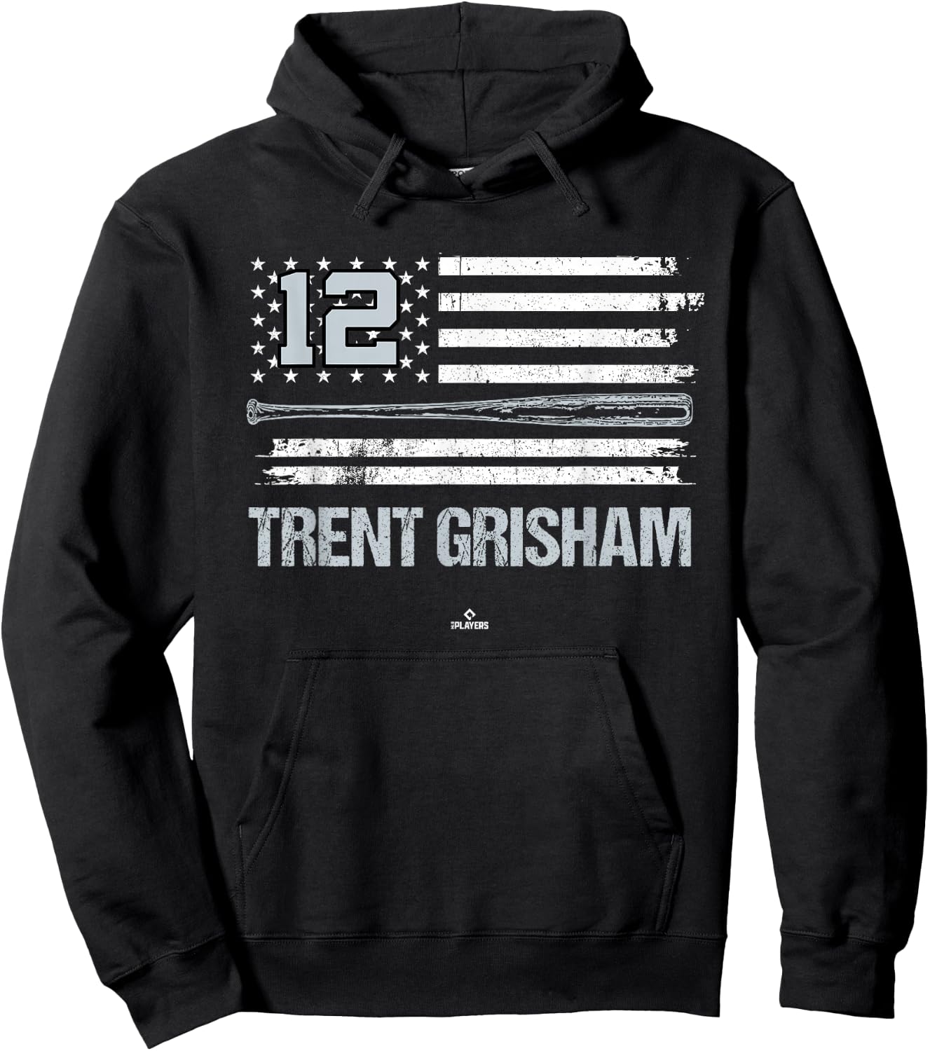 USA Flag Bat Trent Grisham New York Baseball MLBPA Hoodie - Hoodie | Black