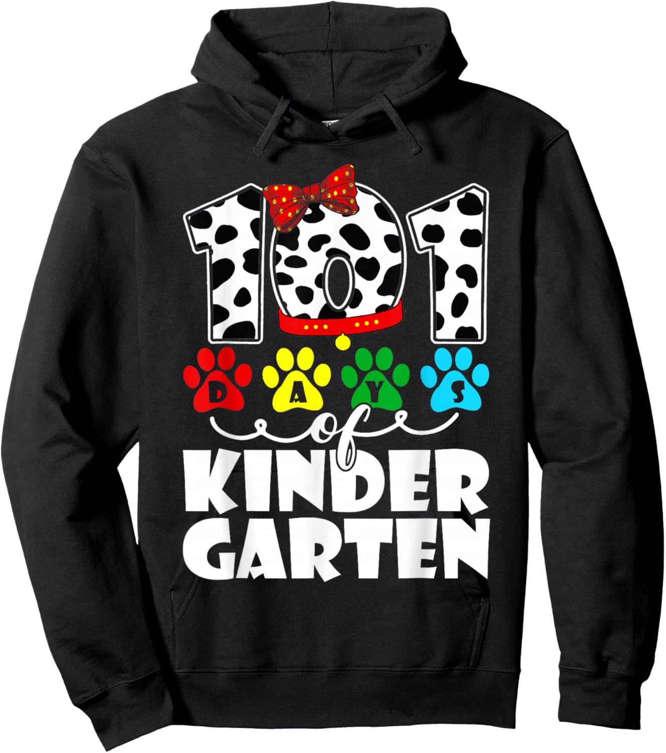 101 Days Kindergarten Cute Dog Lover Student Or Teacher Kids Hoodie - Hoodie | Black