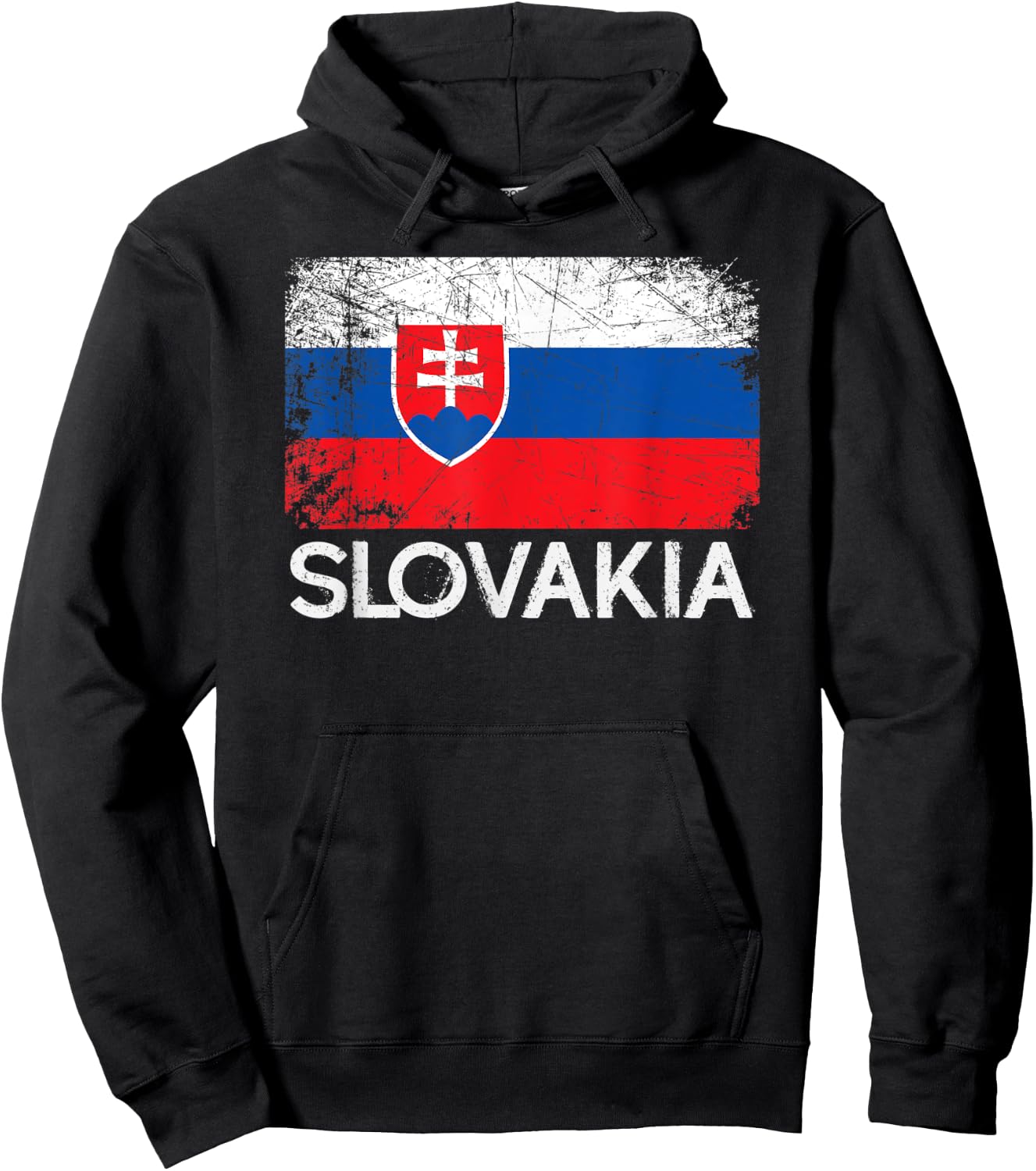 Slovak Flag | Vintage Made In Slovakia Gift Hoodie - Hoodie | Black