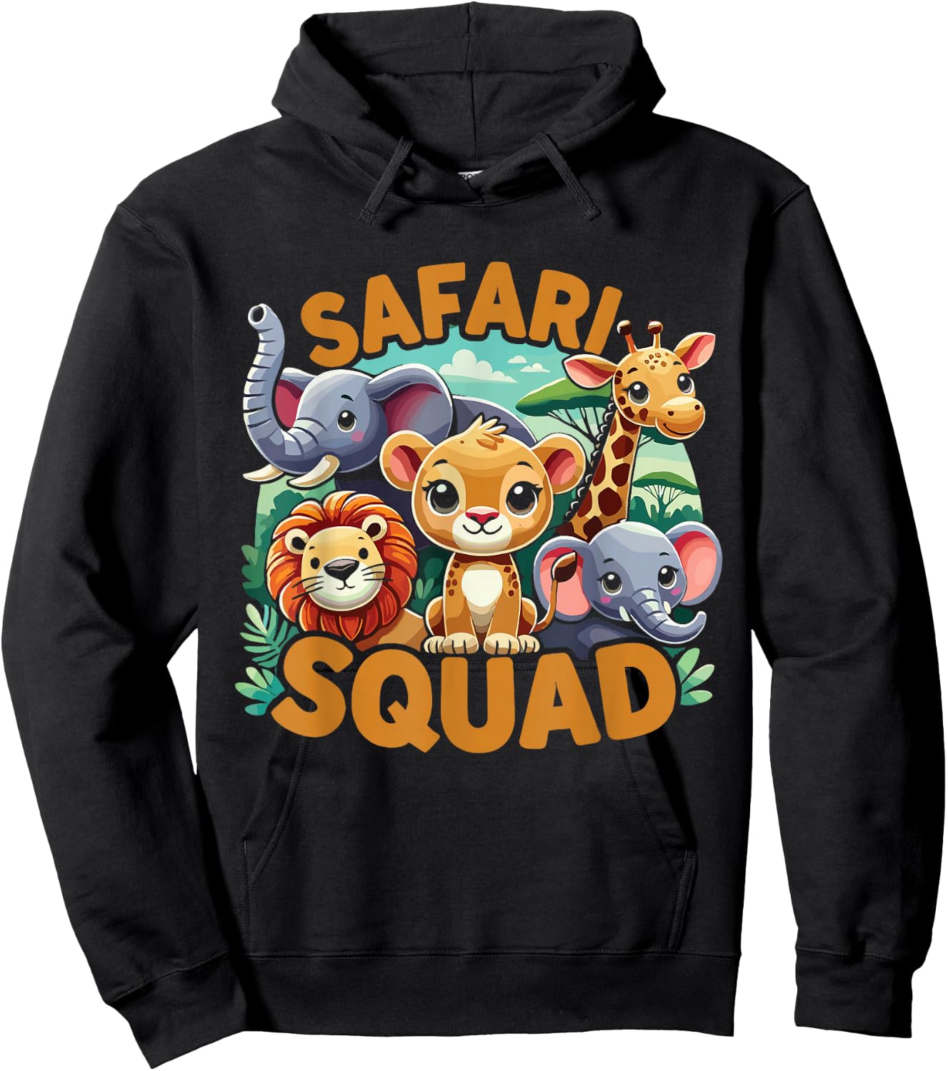 Safari Squad Animals Wildlife Africa Hoodie - Hoodie | Black