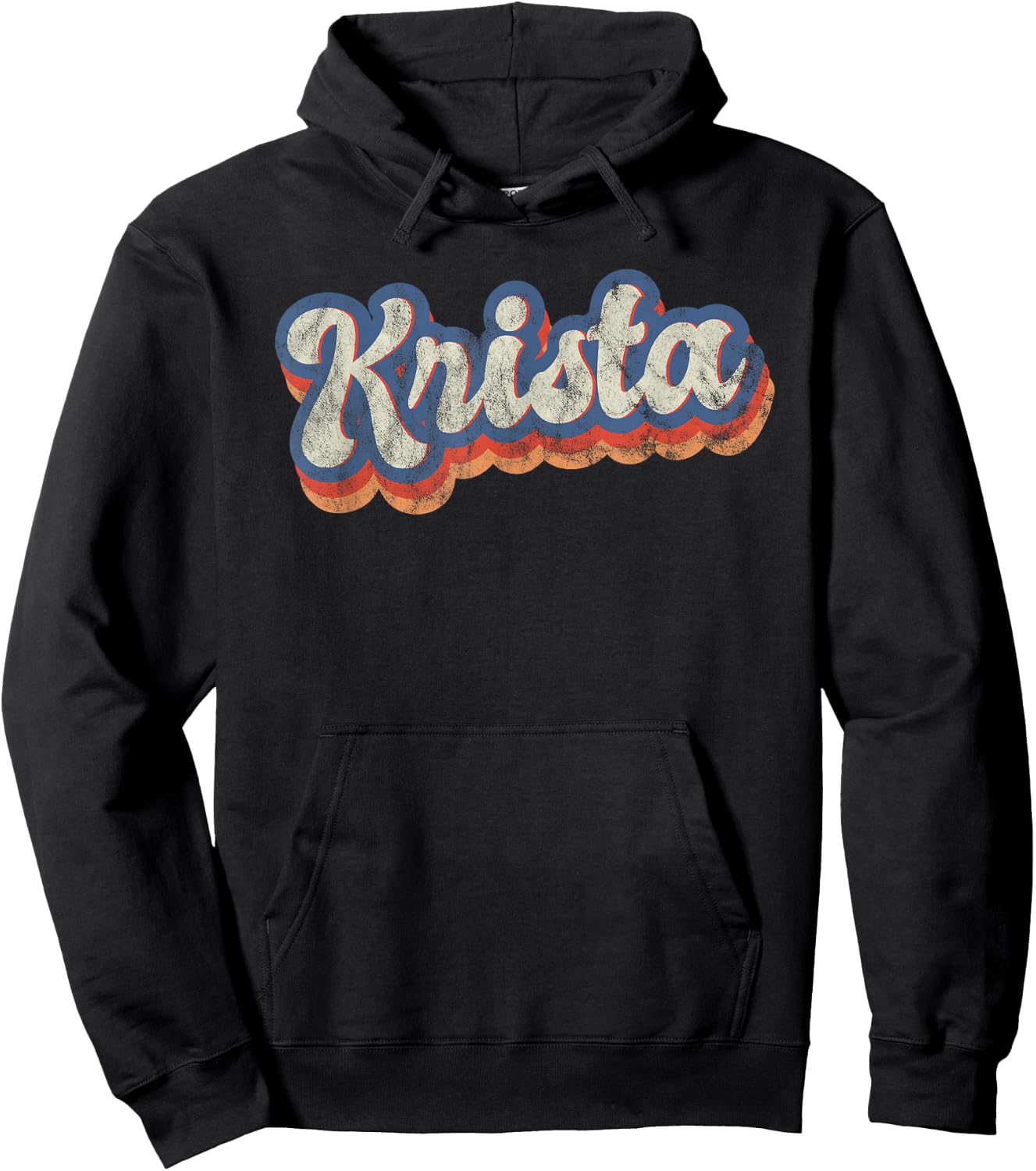 Krista Personalized Name Shirt Custom Lettering 70's Hoodie - Hoodie | Black
