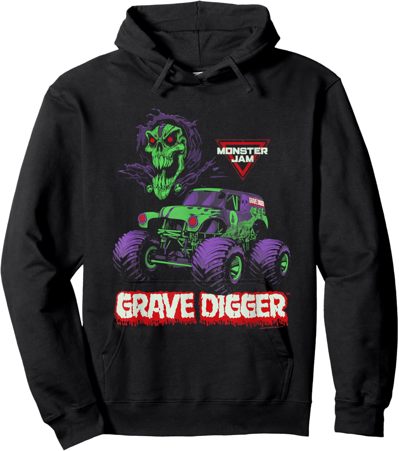 Monster Jam Grave Digger Monster Truck Hoodie - Hoodie | Black