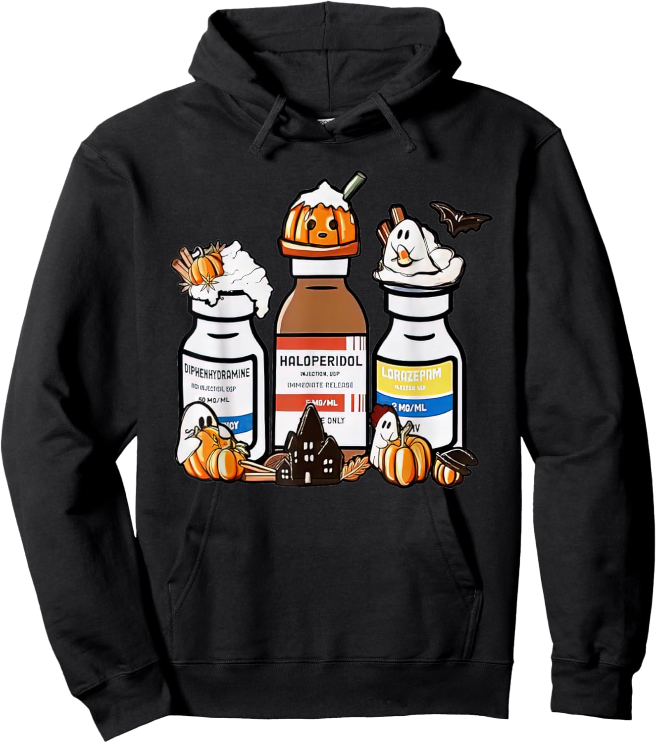 Diphenhydramine Haloperidol Lorazepam Halloween Hoodie - Hoodie | Black