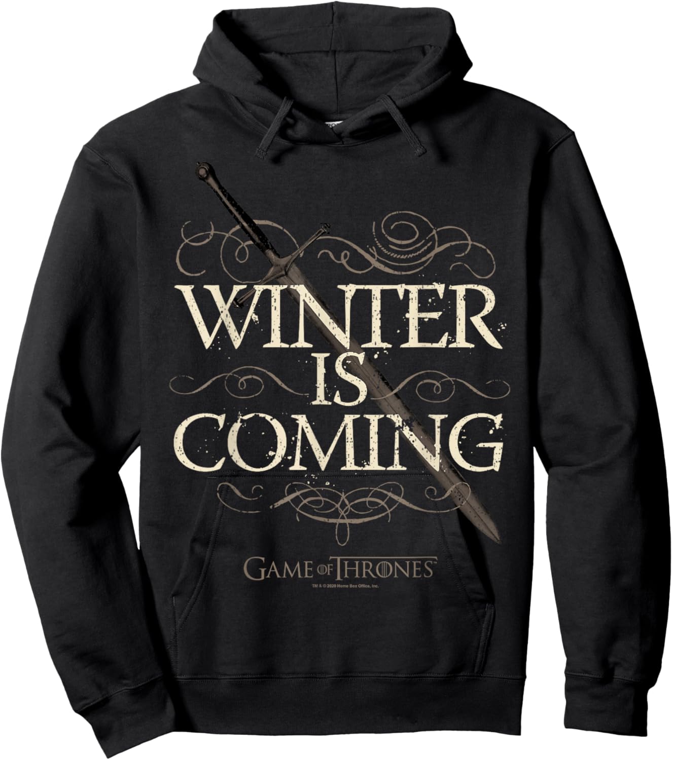 Game Of Thrones Winter Is Coming Text Hoodie - Hoodie | Black