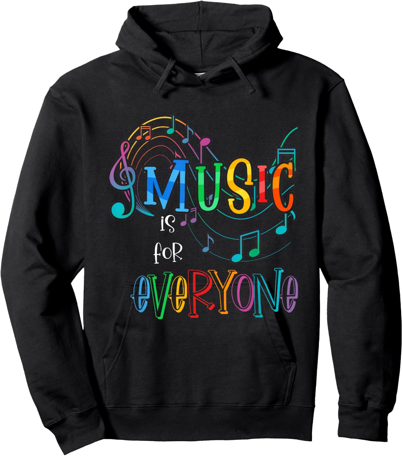 Music Is For Everyone Funny Love For Music Teachers Hoodie - Hoodie | Black