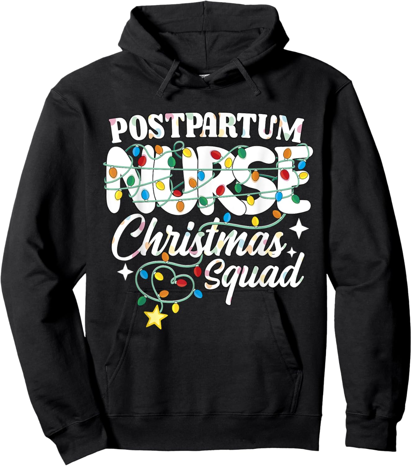 Postpartum Nurse Christmas Squad Mother Baby Nursing NP RN Hoodie - Hoodie | Black