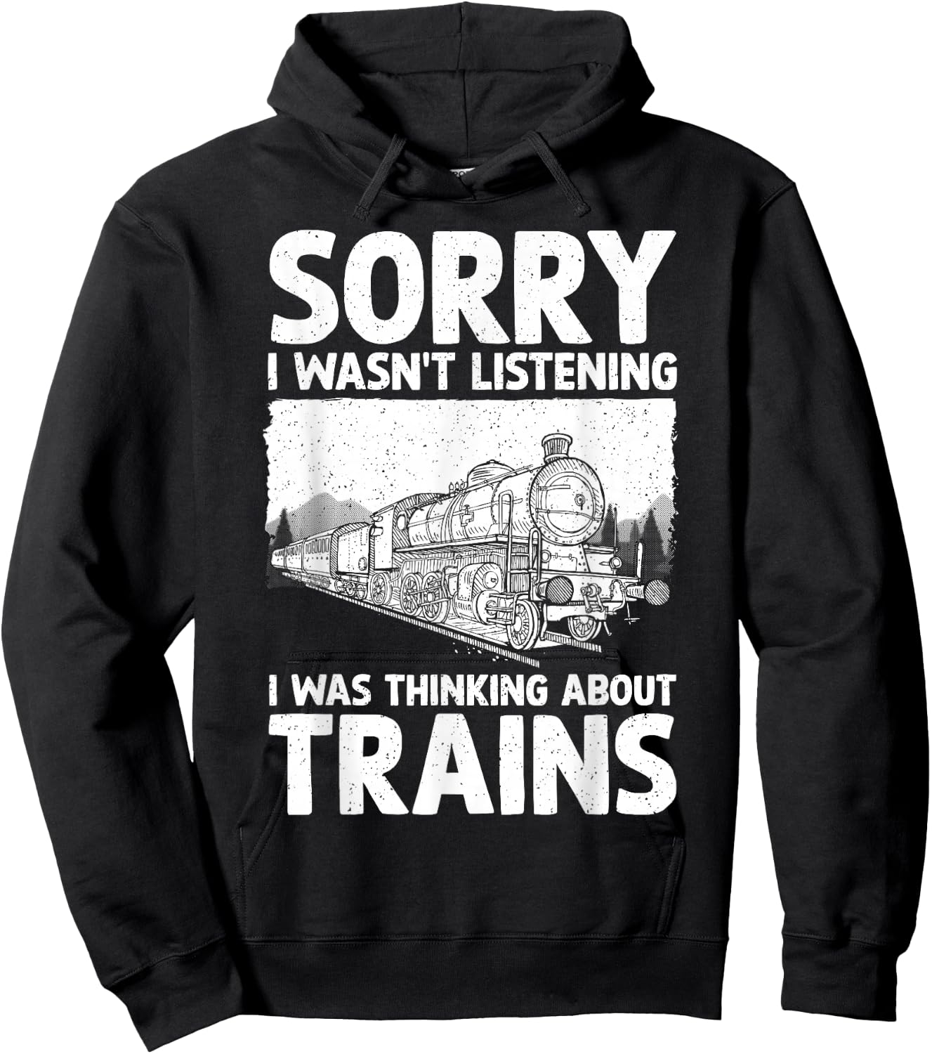 Cool Train Art Women Railroad Crossing Train Lovers Hoodie - Hoodie | Black