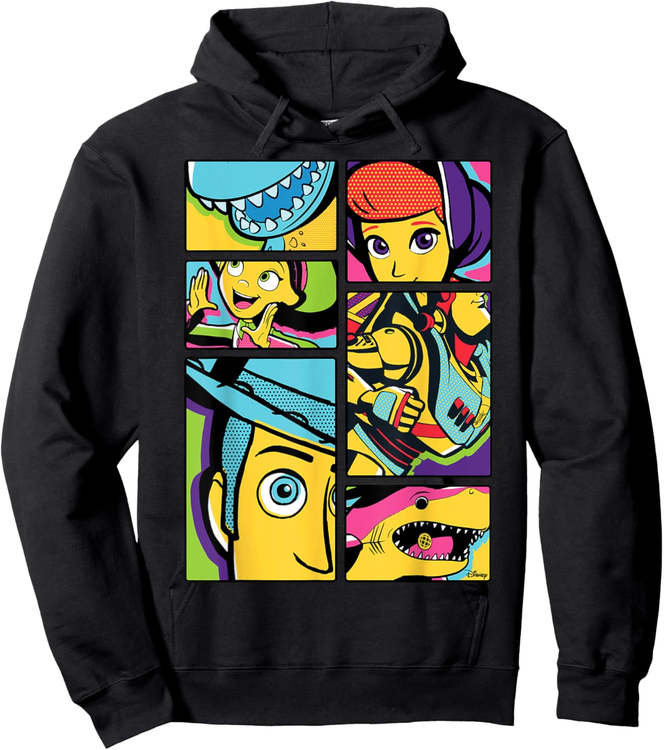 Toy Story - Woody Bo Peep Jessie Buz Lightyear Rex Shark Hoodie - Hoodie | Black