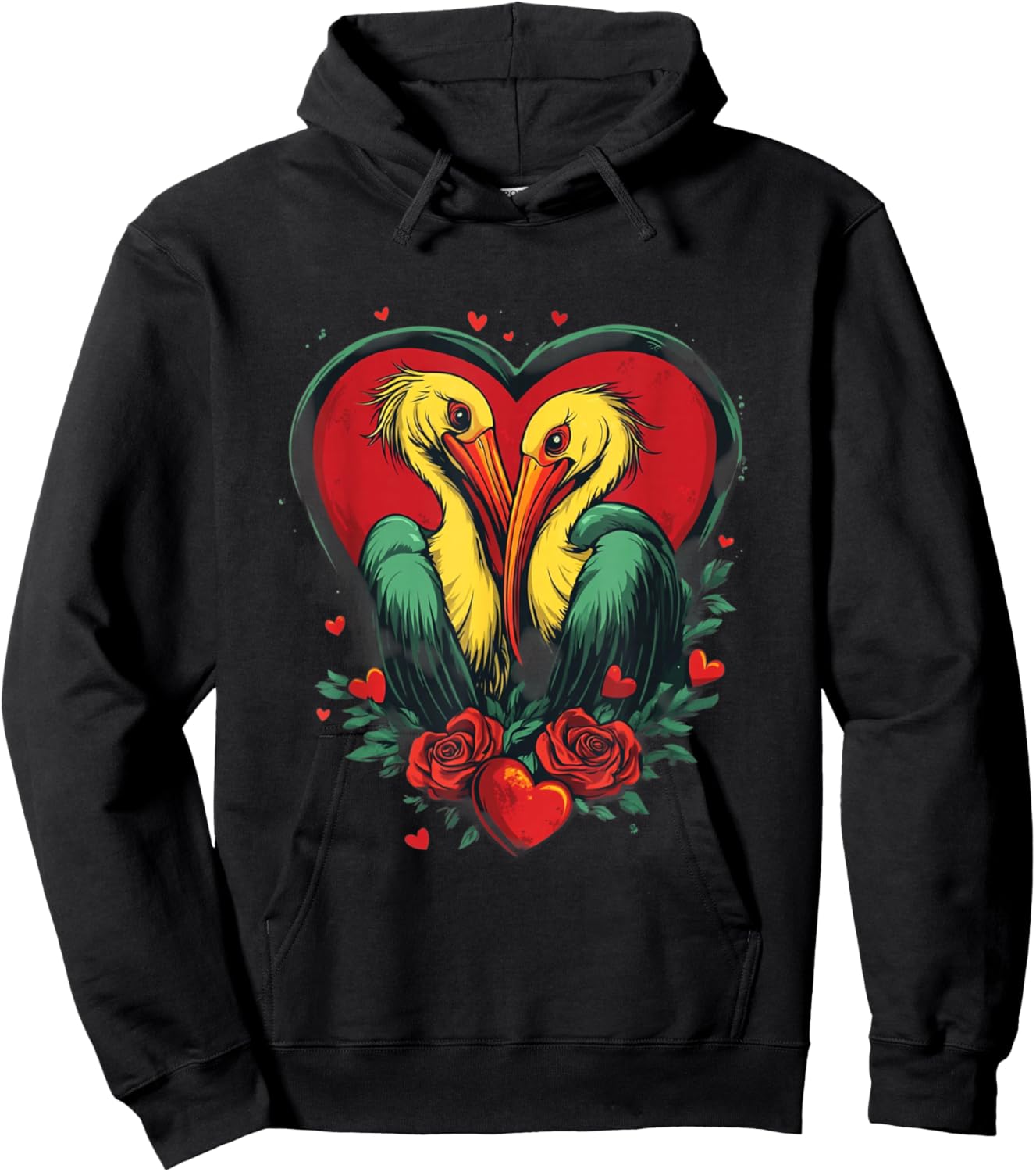 Goblincore Pelican Graphic for Valentines Day Men Women Hoodie - Hoodie | Black