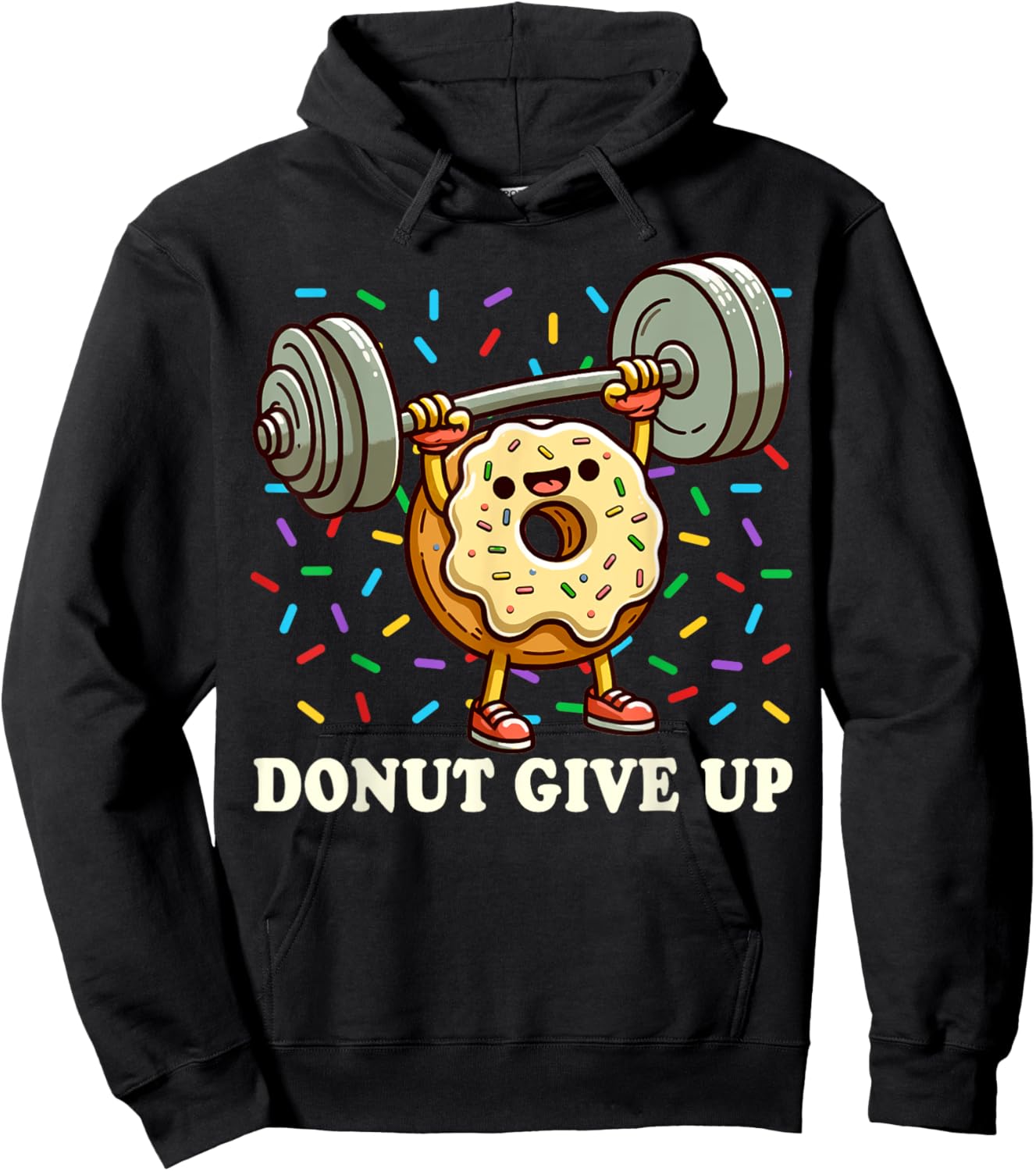 Weightlifting - Funny Fitness Workout Gym Donut Lover Hoodie - Hoodie | Black