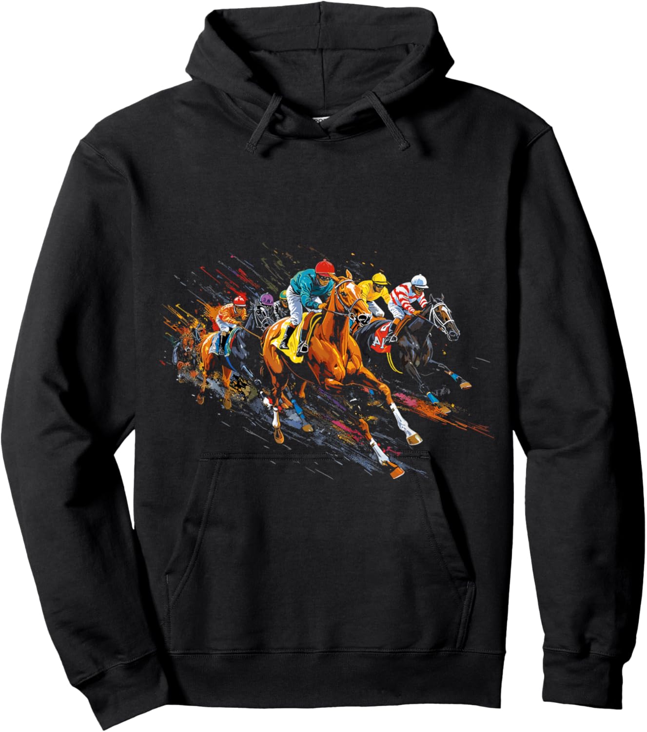 Funny Horse Racing Jockey Racer Derby Rider Race Track Hoodie - Hoodie | Black