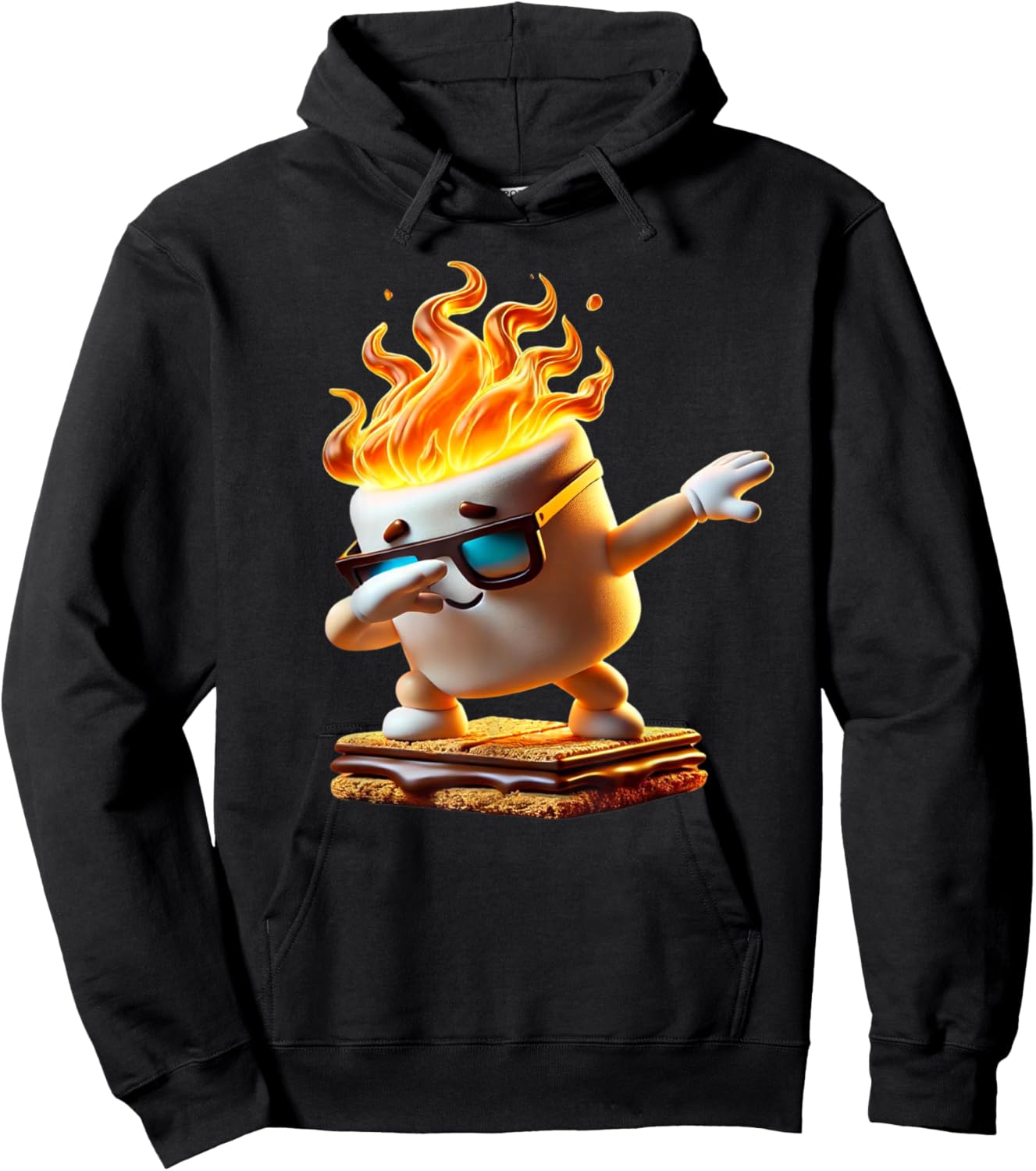 Dabbing Smore Marshmallow Cute Dab Dance Camping Camper Gift Hoodie - Hoodie | Black