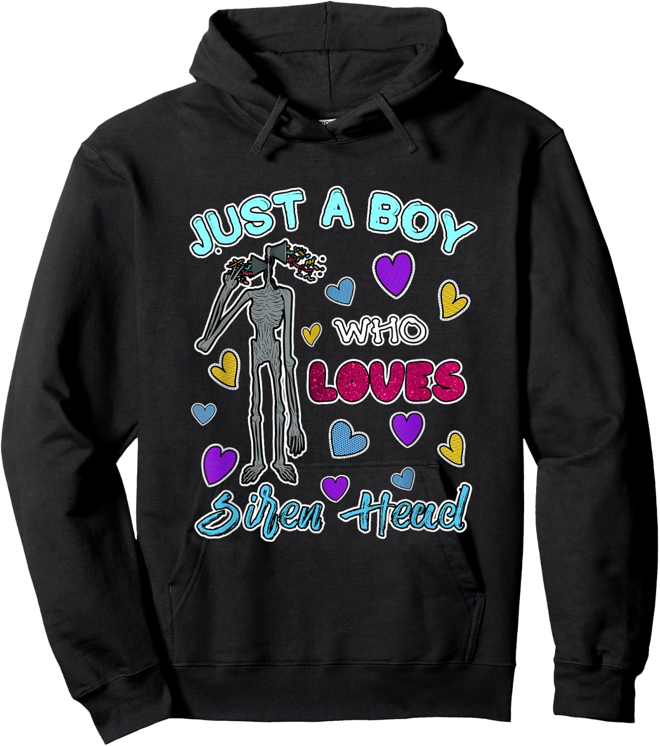 Cryptkins Just a Boy who Loves Siren Head Hoodie - Hoodie | Black