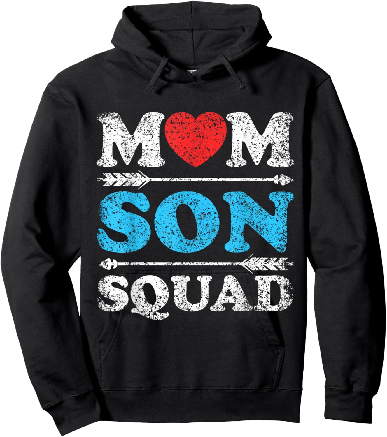 Mom Son Squad Mother's Day Matching Sons Mother Son Mommy Hoodie - Hoodie | Black