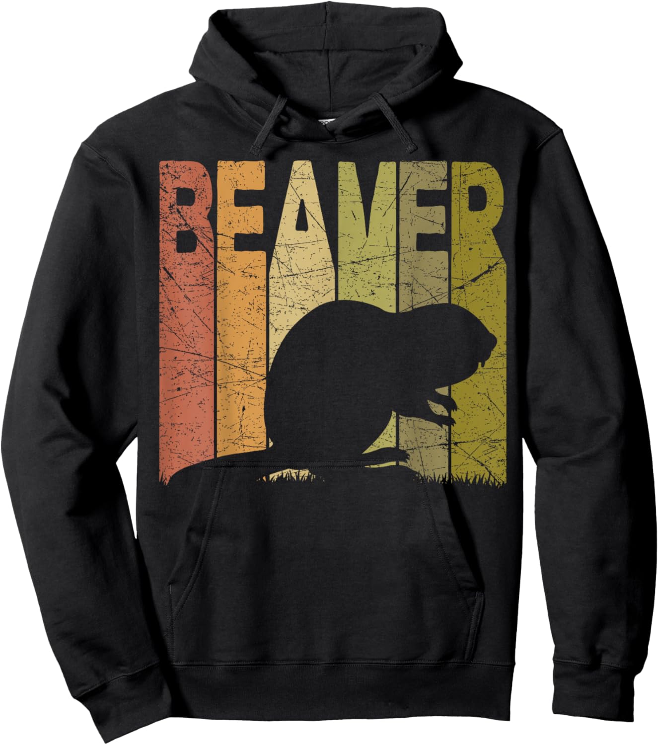 Beaver Vintage Beaver Lover Retro Beaver Rodent Hoodie - Hoodie | Black