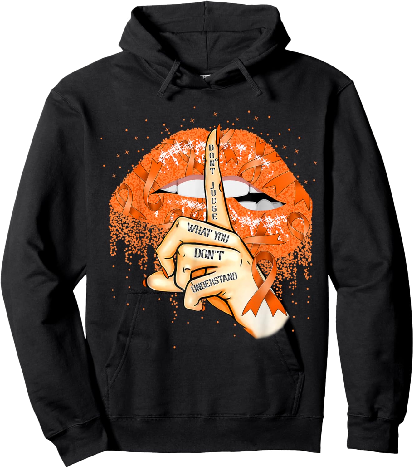 Don't Judge What You Don't Understand Multiple Sclerosis Lip Hoodie - Hoodie | Black