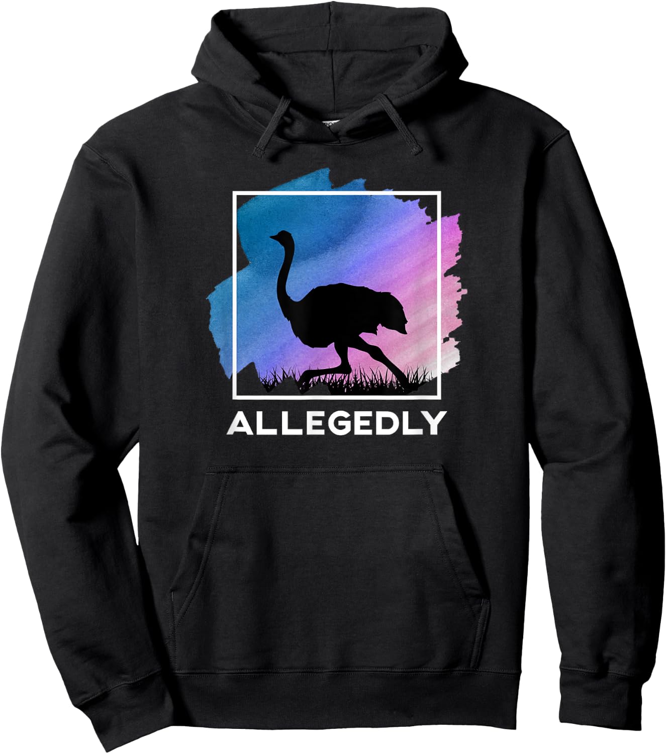 Allegedly Ostrich Funny Flightless Bird Hoodie - Hoodie | Black