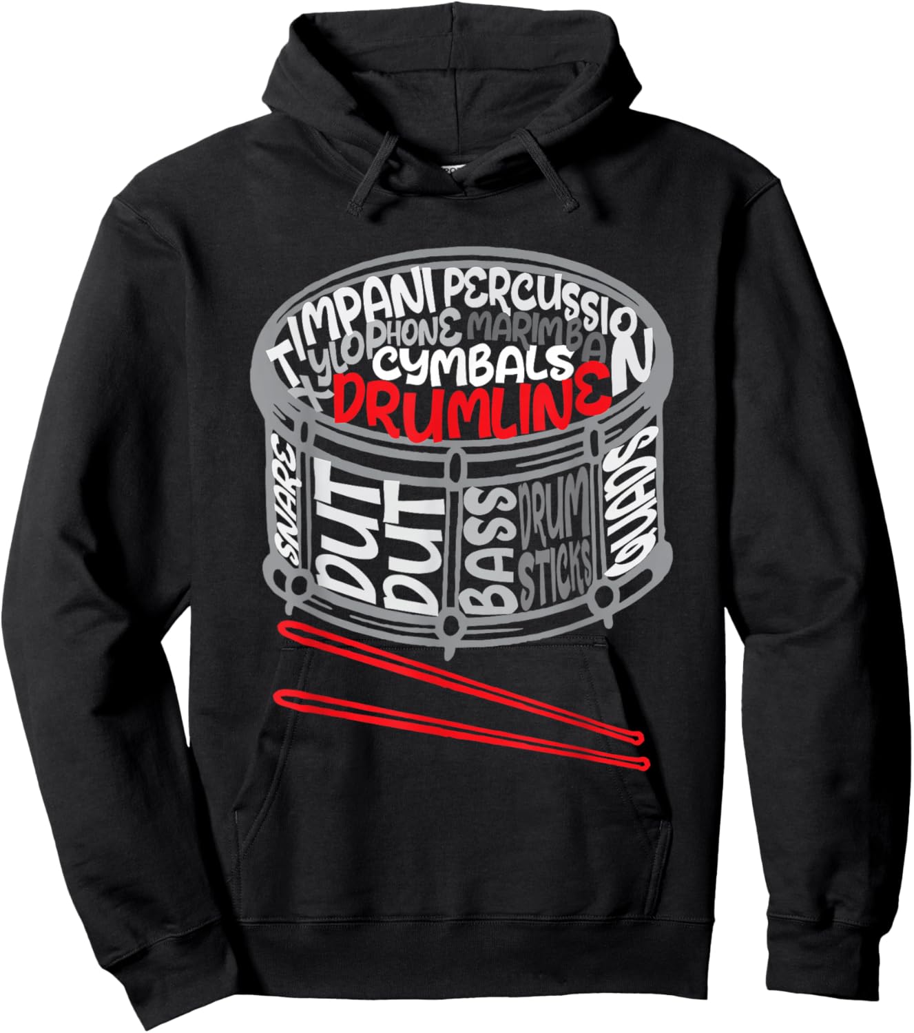 Drumline - Snare Drum Drummer Percussionist Drumming Lover Hoodie - Hoodie | Black