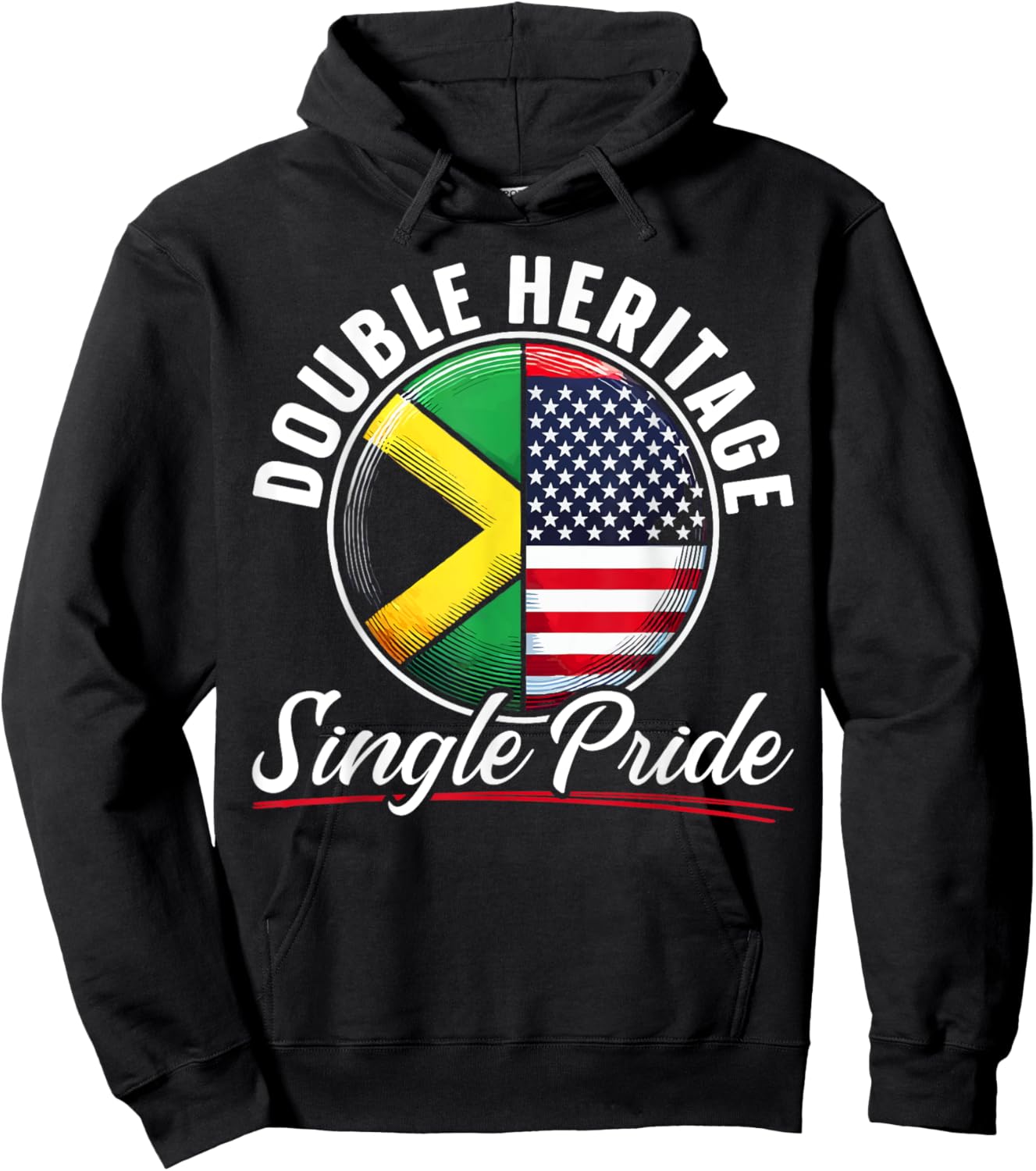 Half Jamaican Half American USA Flag Jamaica America Hoodie - Hoodie | Black