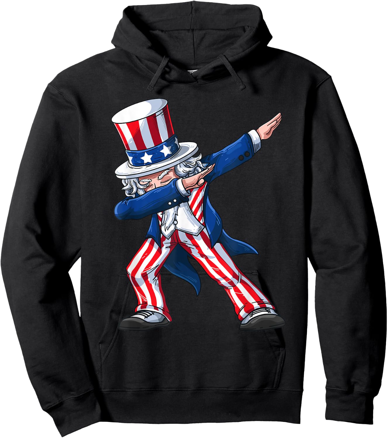 Dabbing Uncle Sam | Funny Dab Dance 4th Of July Gift Hoodie - Hoodie | Black