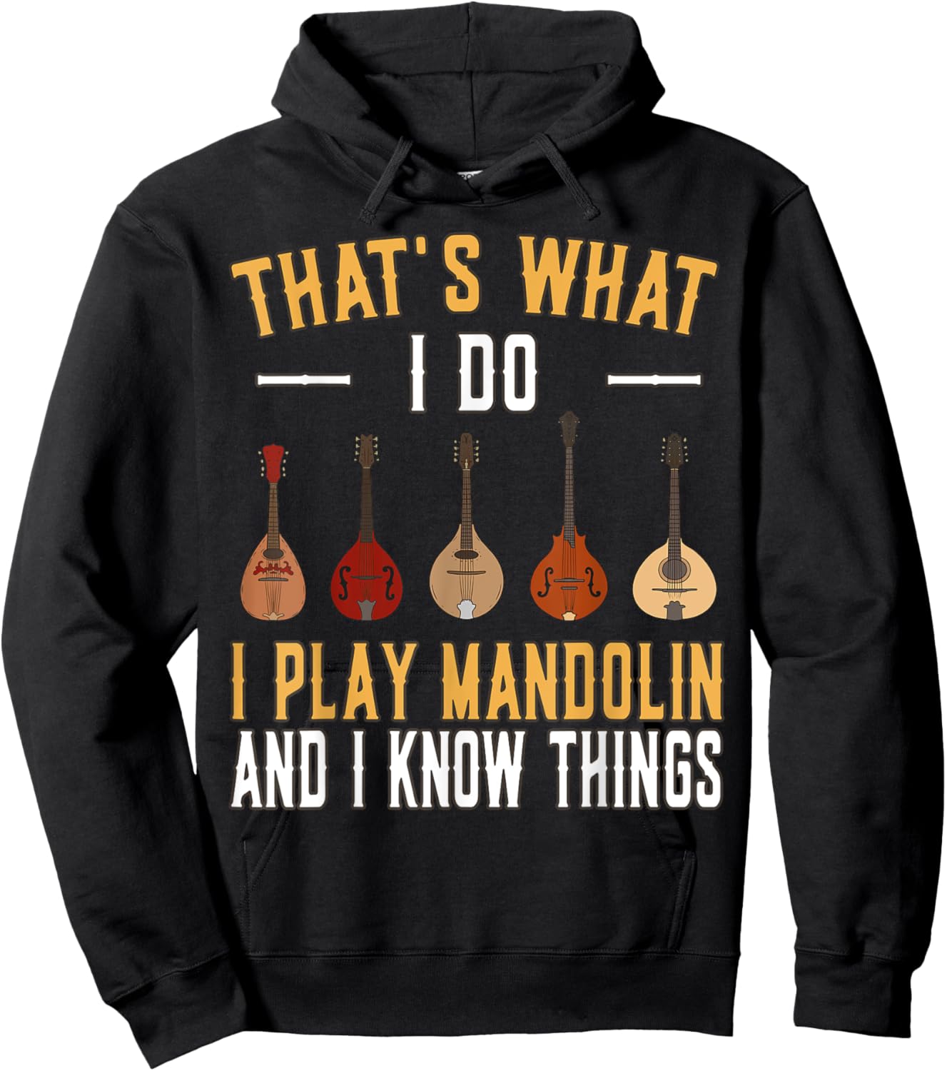 Thats what I do I play Mandolin Mandolins Music Mandolin Hoodie - Hoodie | Black