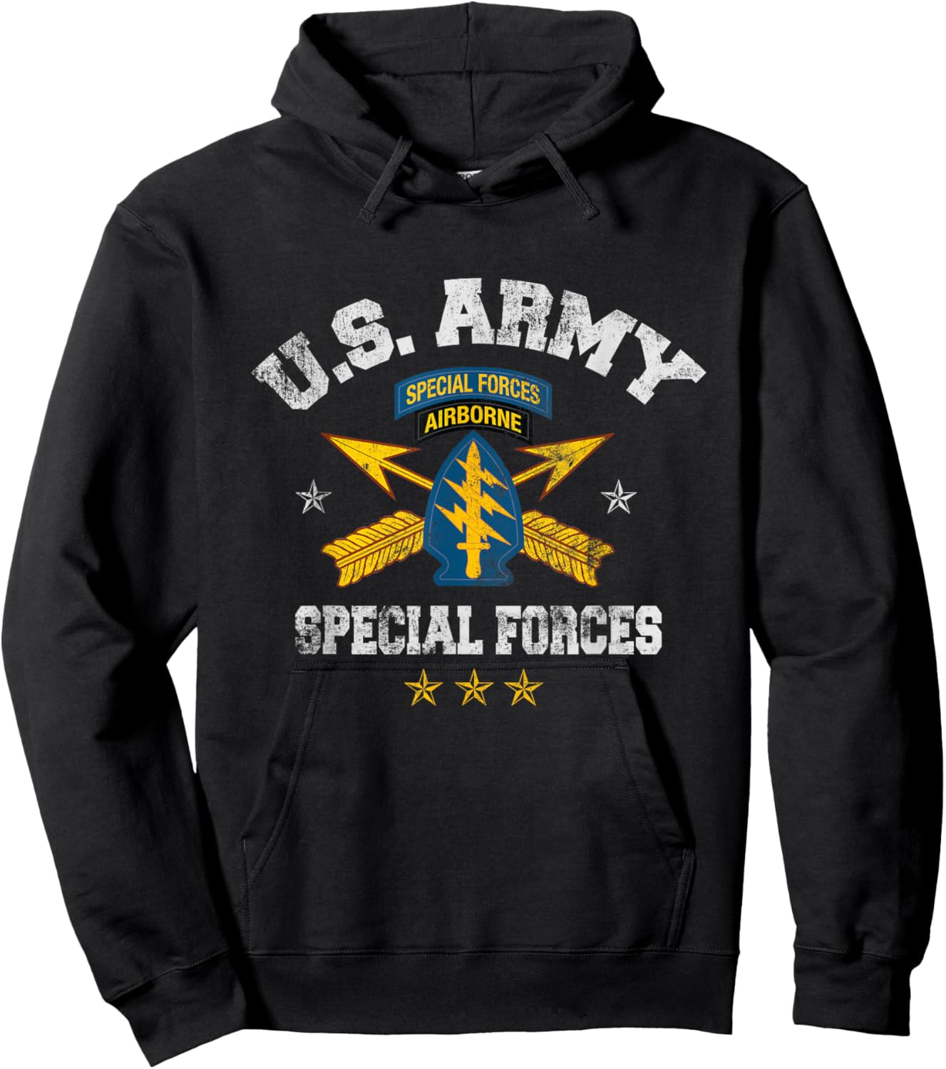 US Special Forces Group Airborne Veteran SFG 4th of July Men Hoodie - Hoodie | Black