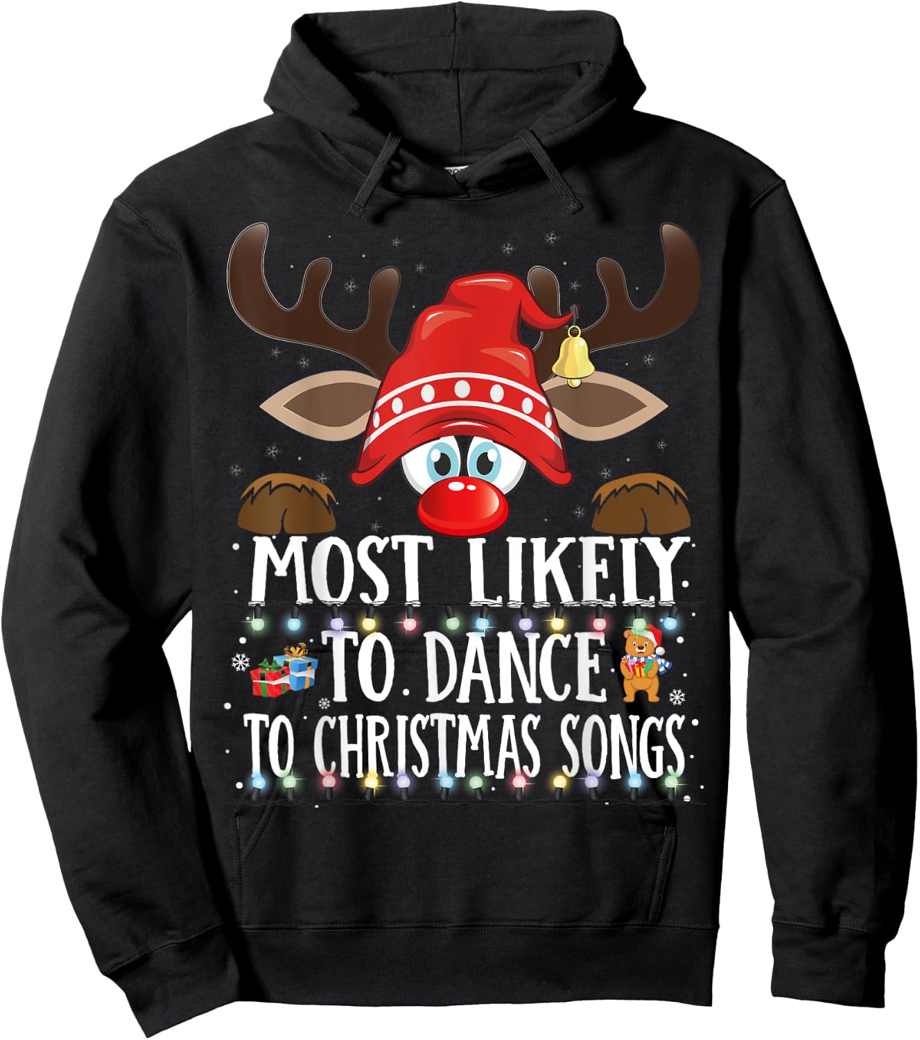 Christmas Matching Most Likely To Dance To Xmas Songs PJS Hoodie - Hoodie | Black
