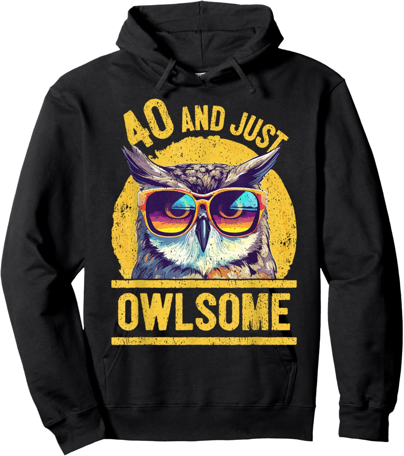 40th Birthday Owl Lover Age 40 Years Hoodie - Hoodie | Black