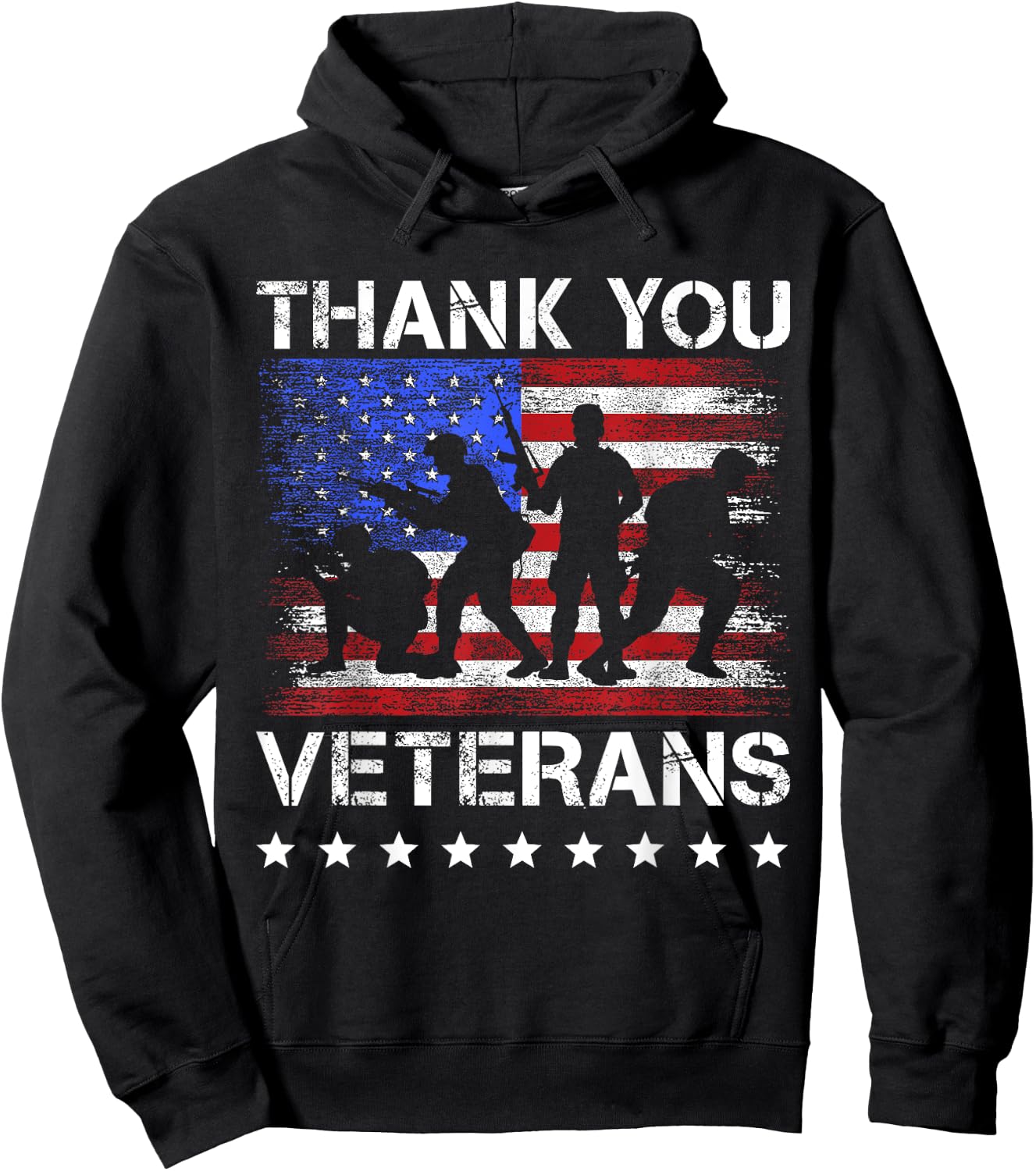 Thank you veterans for proud military veterans day US flag Hoodie - Hoodie | Black