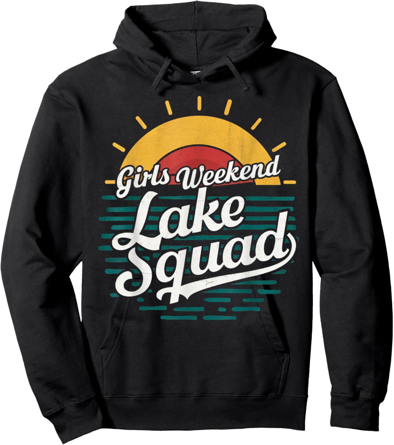 Retro Girls Weekend Girls Trip Mother Daughter Lake Squad Hoodie - Hoodie | Black