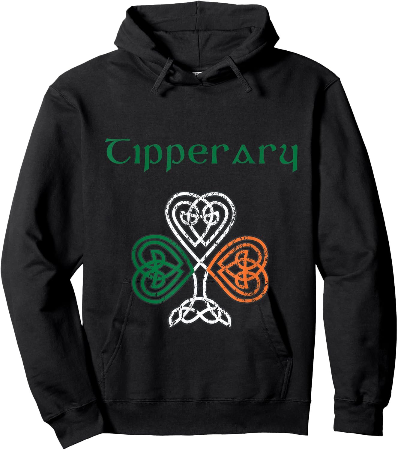 County Tipperary Shamrock Ireland Flag, craic and ceol Hoodie - Hoodie | Black