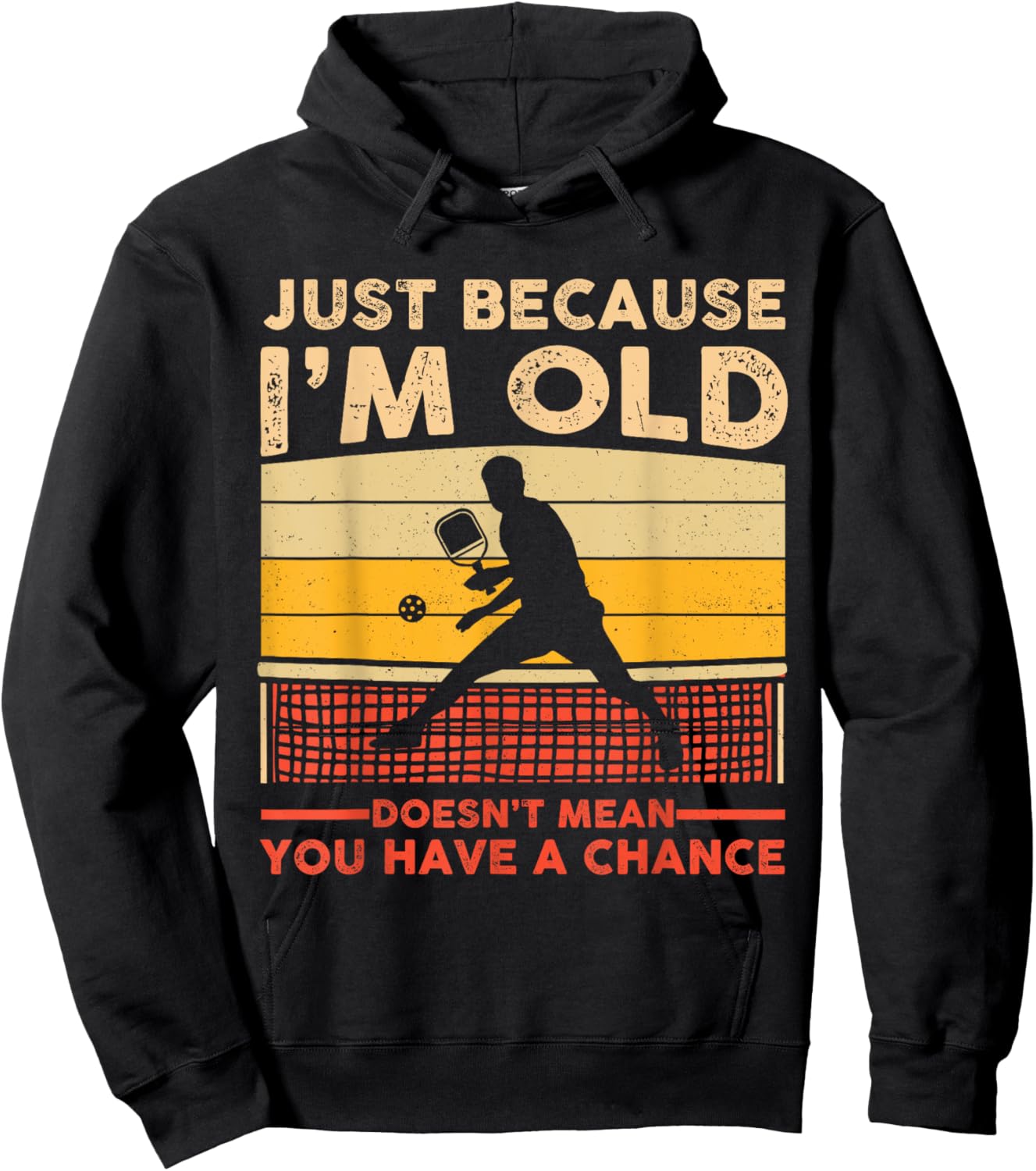 Funny Pickleball Old Man Women Paddle Pickleball Player Hoodie - Hoodie | Black