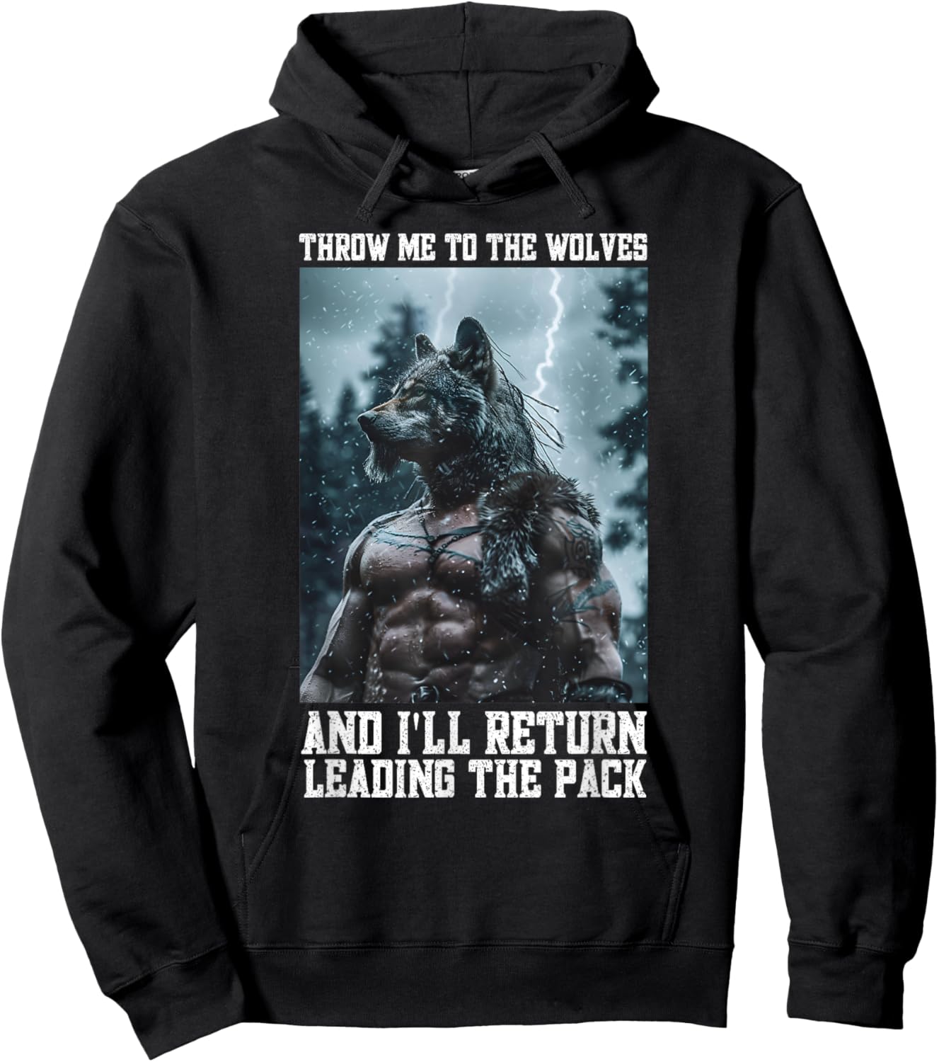 Viking Werewolf Cringe Alpha Wolf Throw Me To The Wolves Hoodie - Hoodie | Black