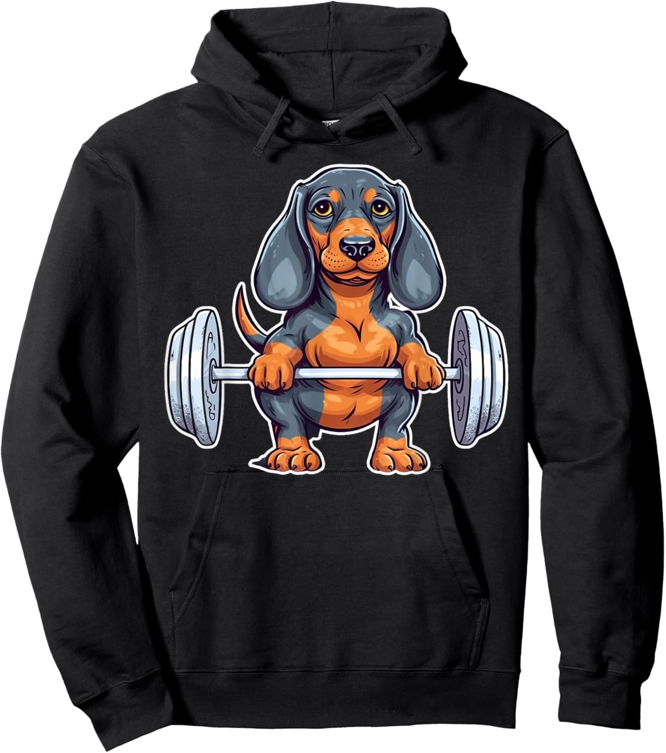 Dachshund Weightlifting Funny Deadlift Men Fitness Gym Gifts Hoodie - Hoodie | Black