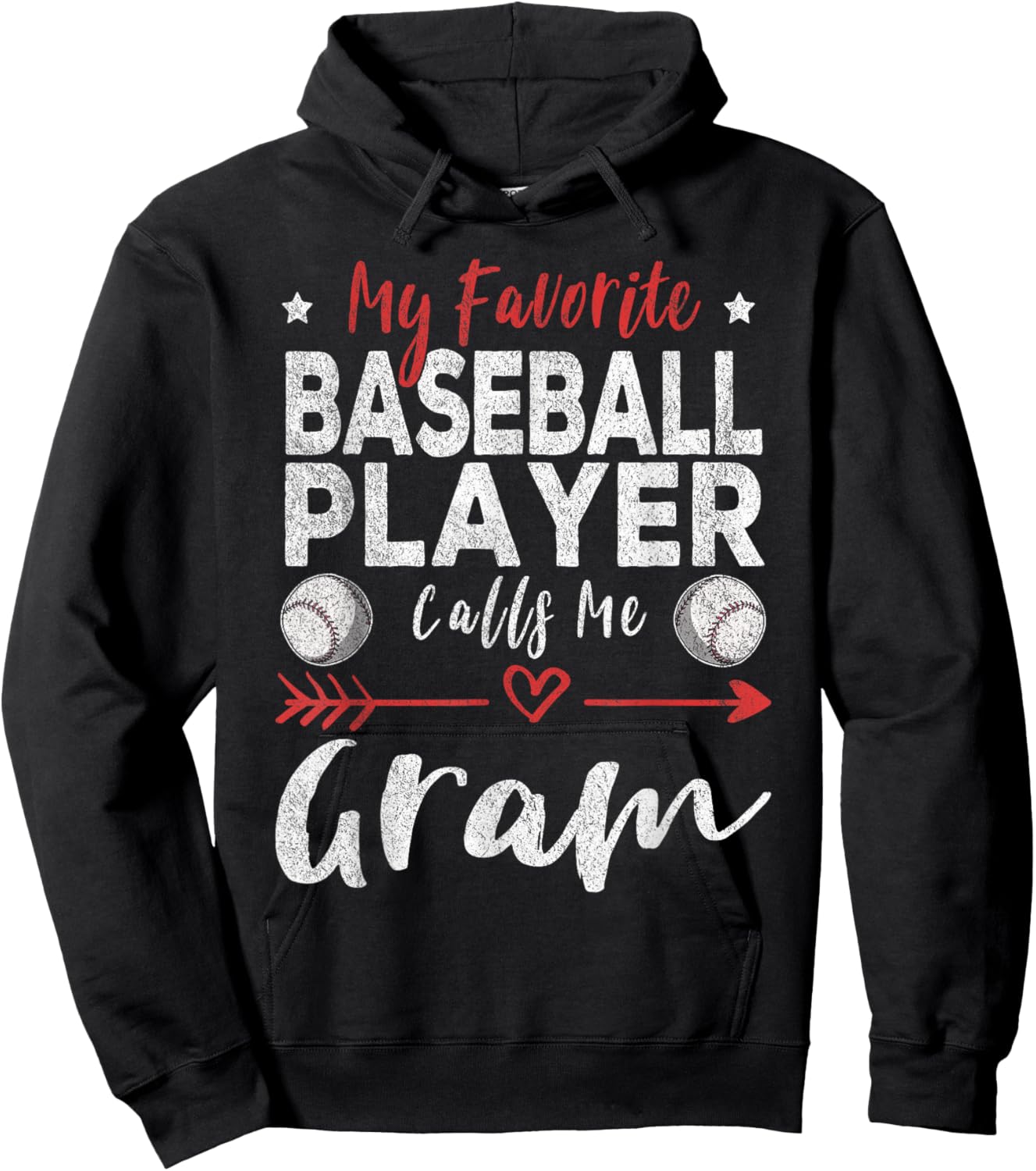 My Favorite Baseball Player Calls Me Gram Hoodie - Hoodie | Black