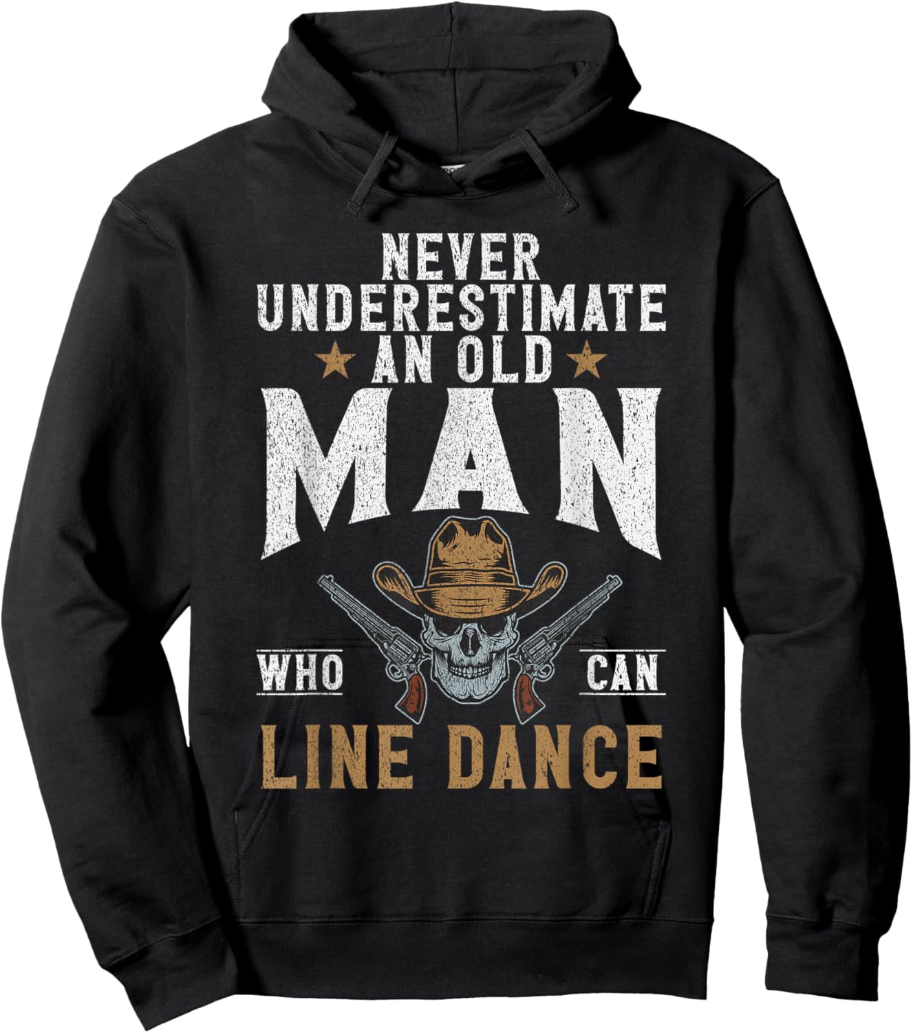 Never underestimate an old Man wo can Line Dance Hoodie - Hoodie | Black