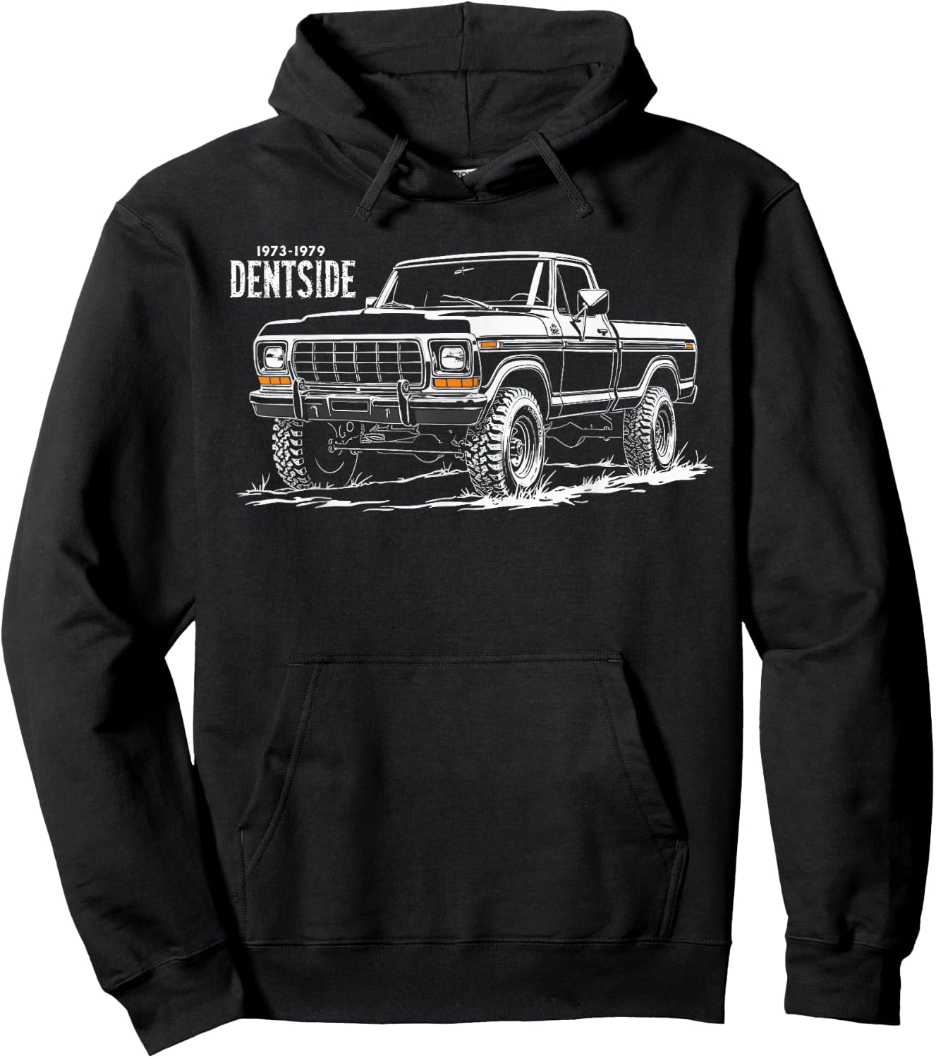 1979 Dentside Truck Silhouette Front Corner Dentside Highboy Hoodie - Hoodie | Black